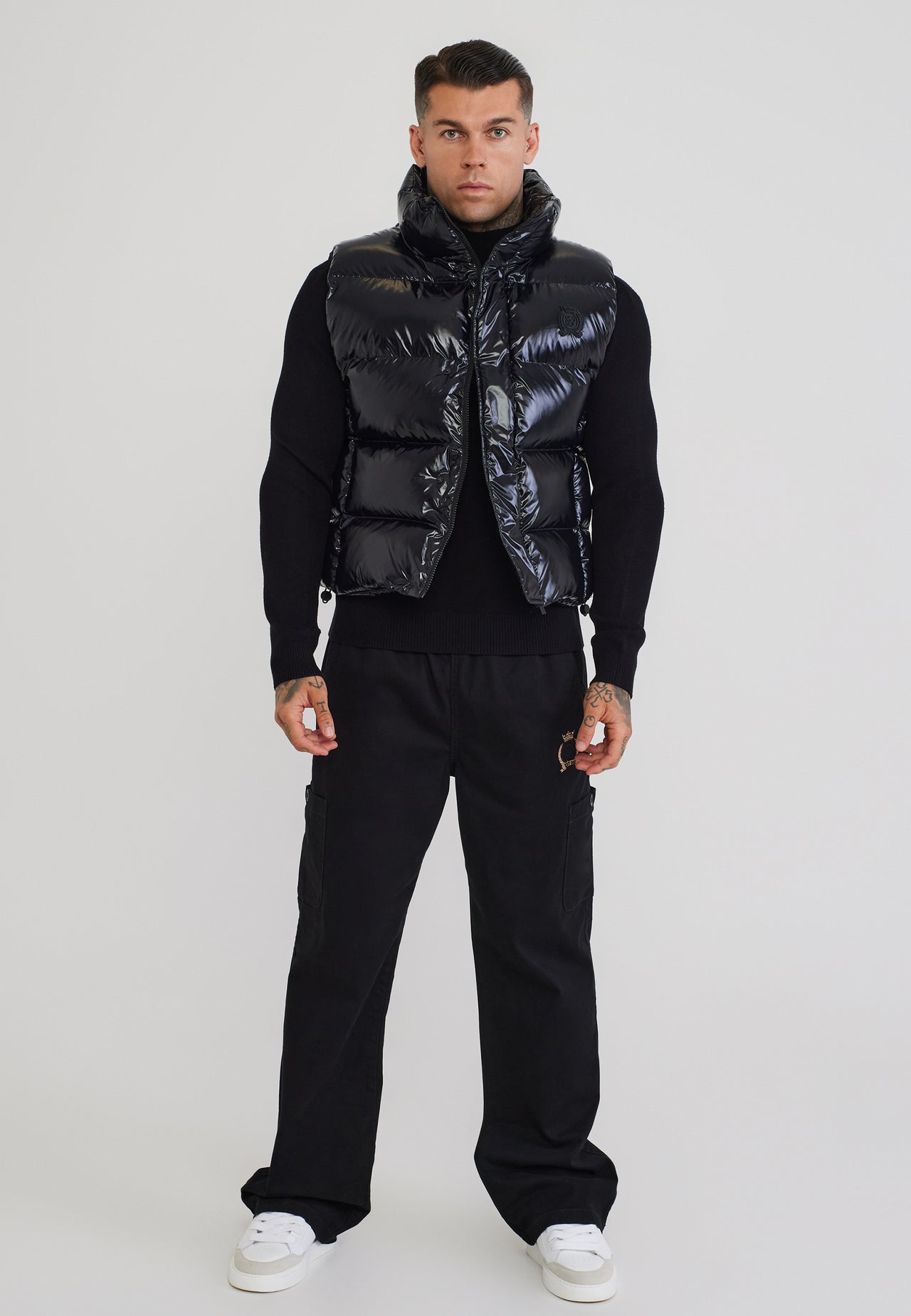 Black High Shine Gilet (2)