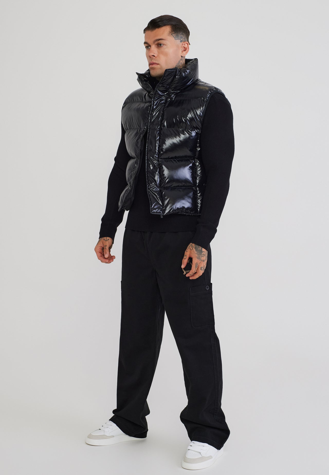 Black High Shine Gilet (3)