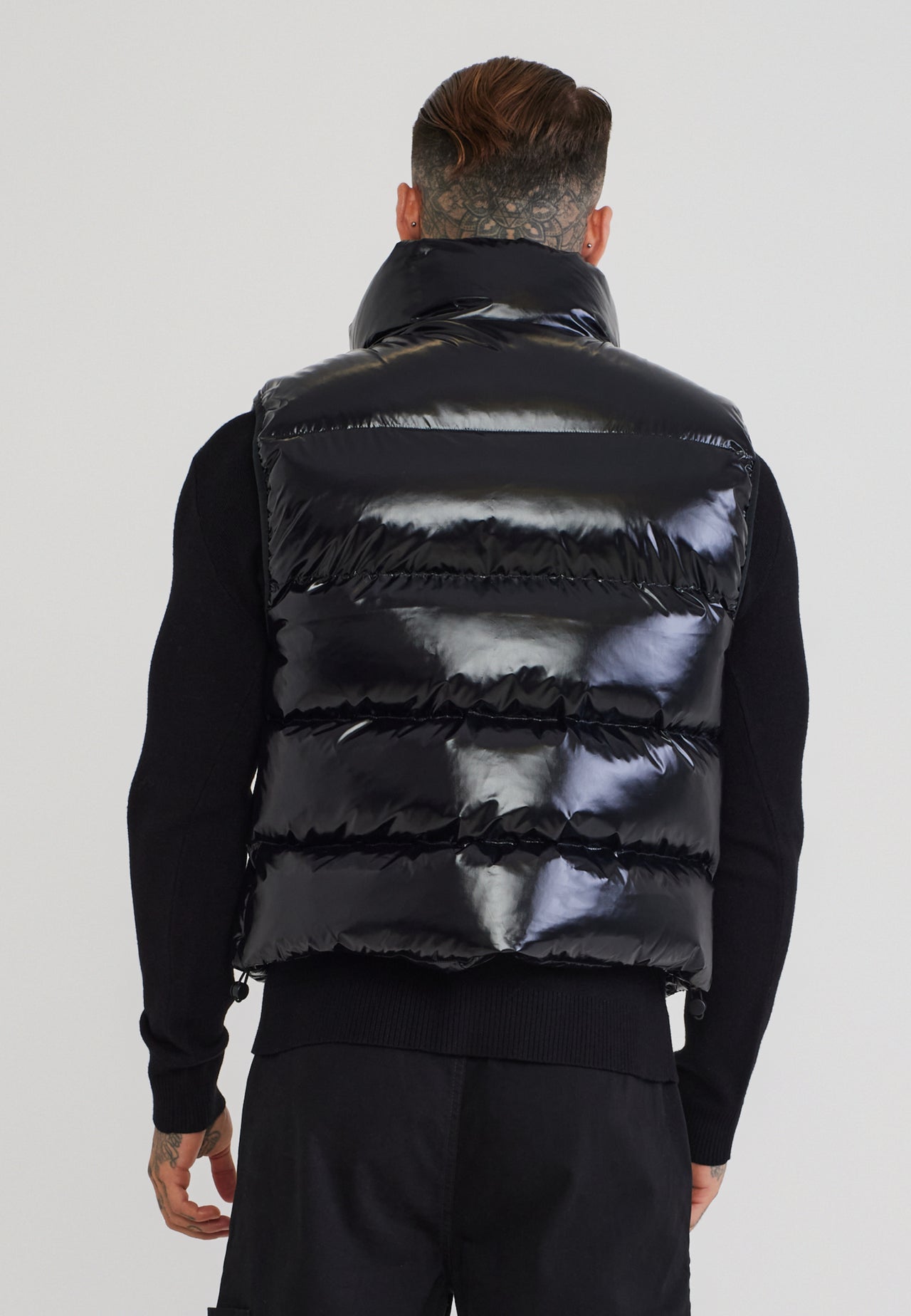 Black High Shine Gilet (4)