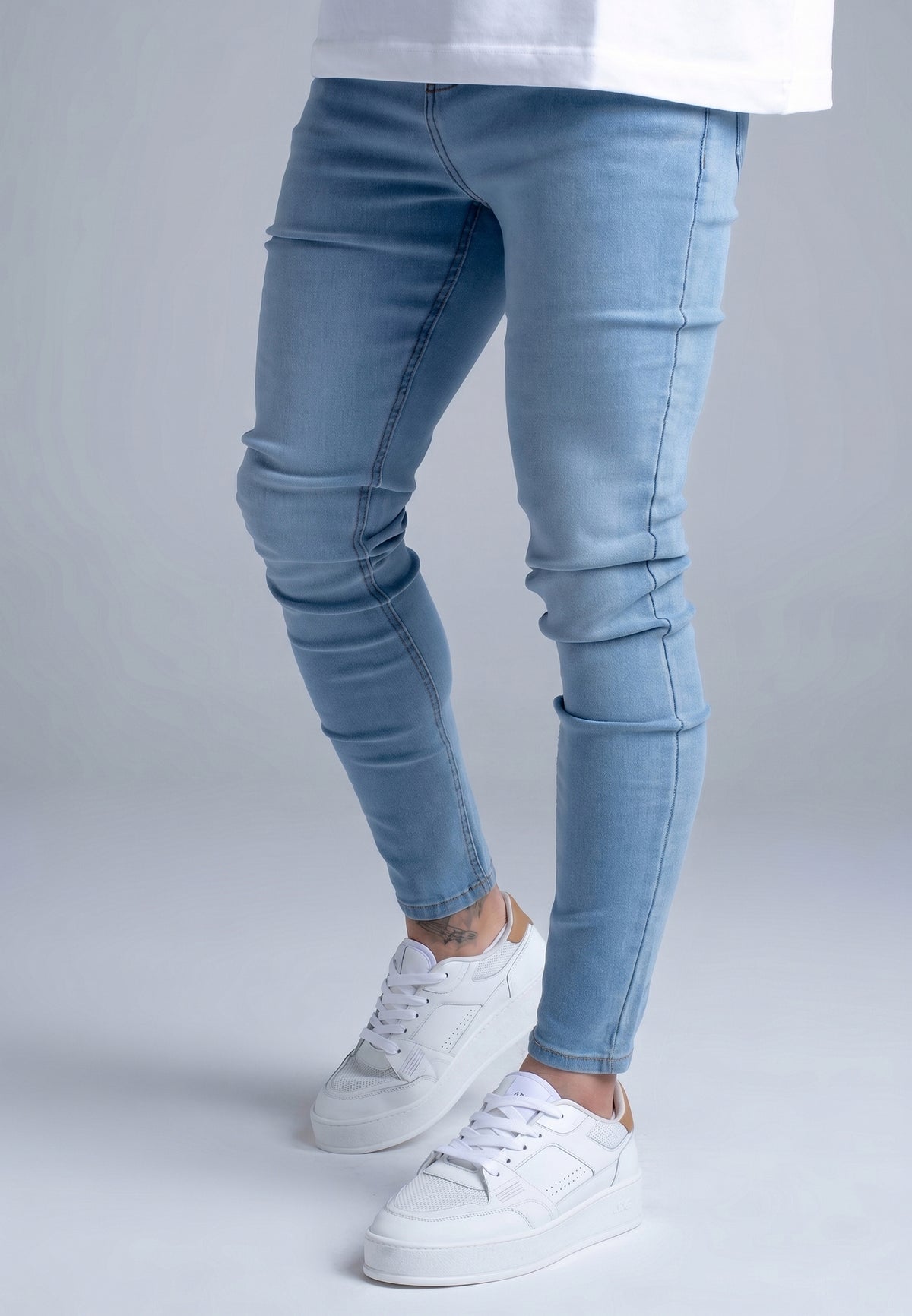Washed Blue Skinny Jeans (2)