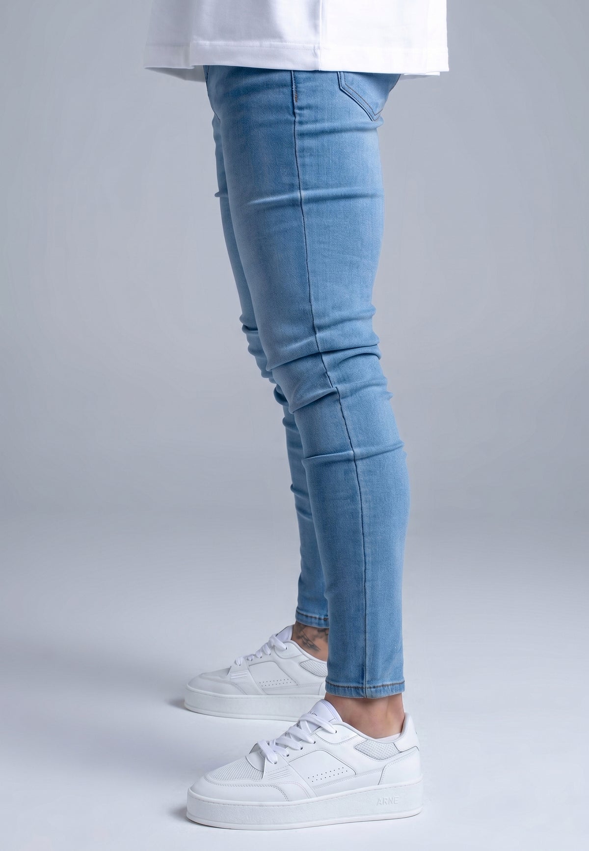 Washed Blue Skinny Jeans (3)