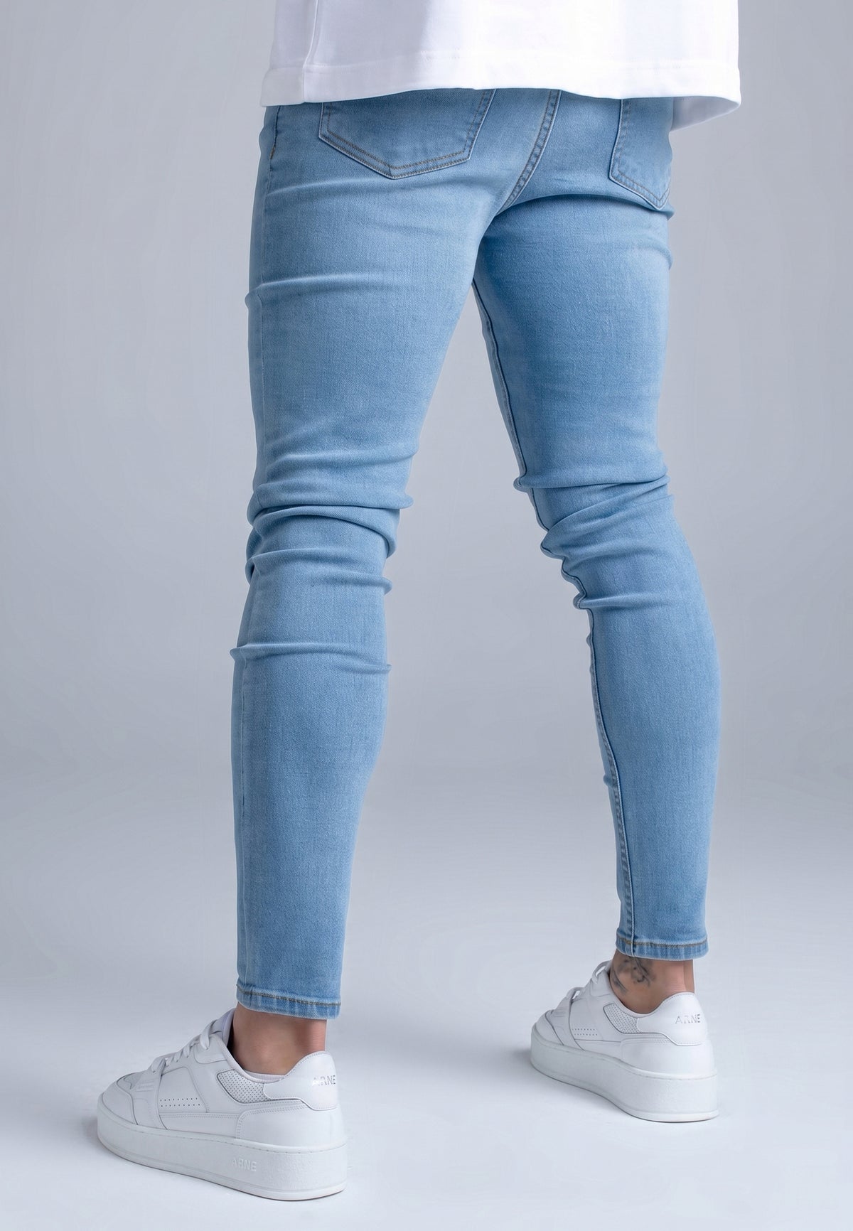 Washed Blue Skinny Jeans (4)