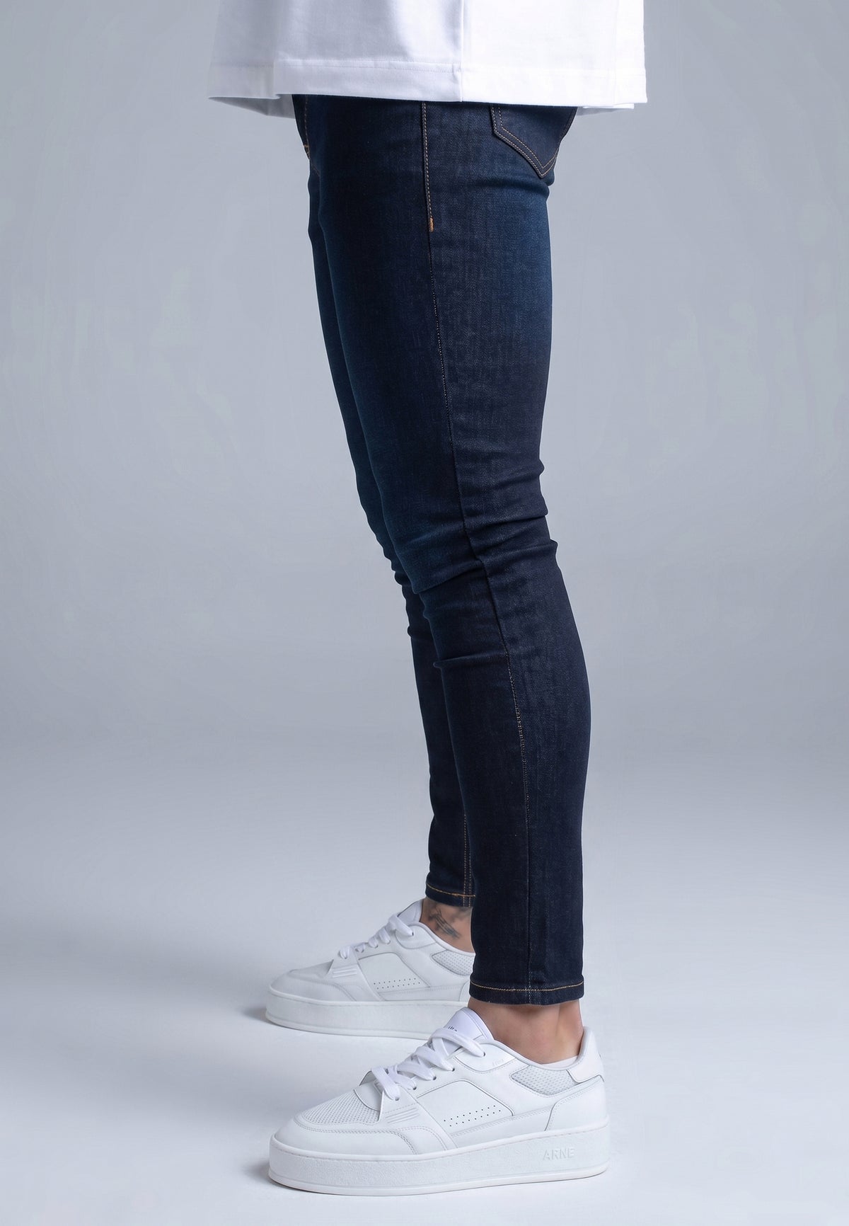 Washed Indigo Blue Skinny Jeans (2)