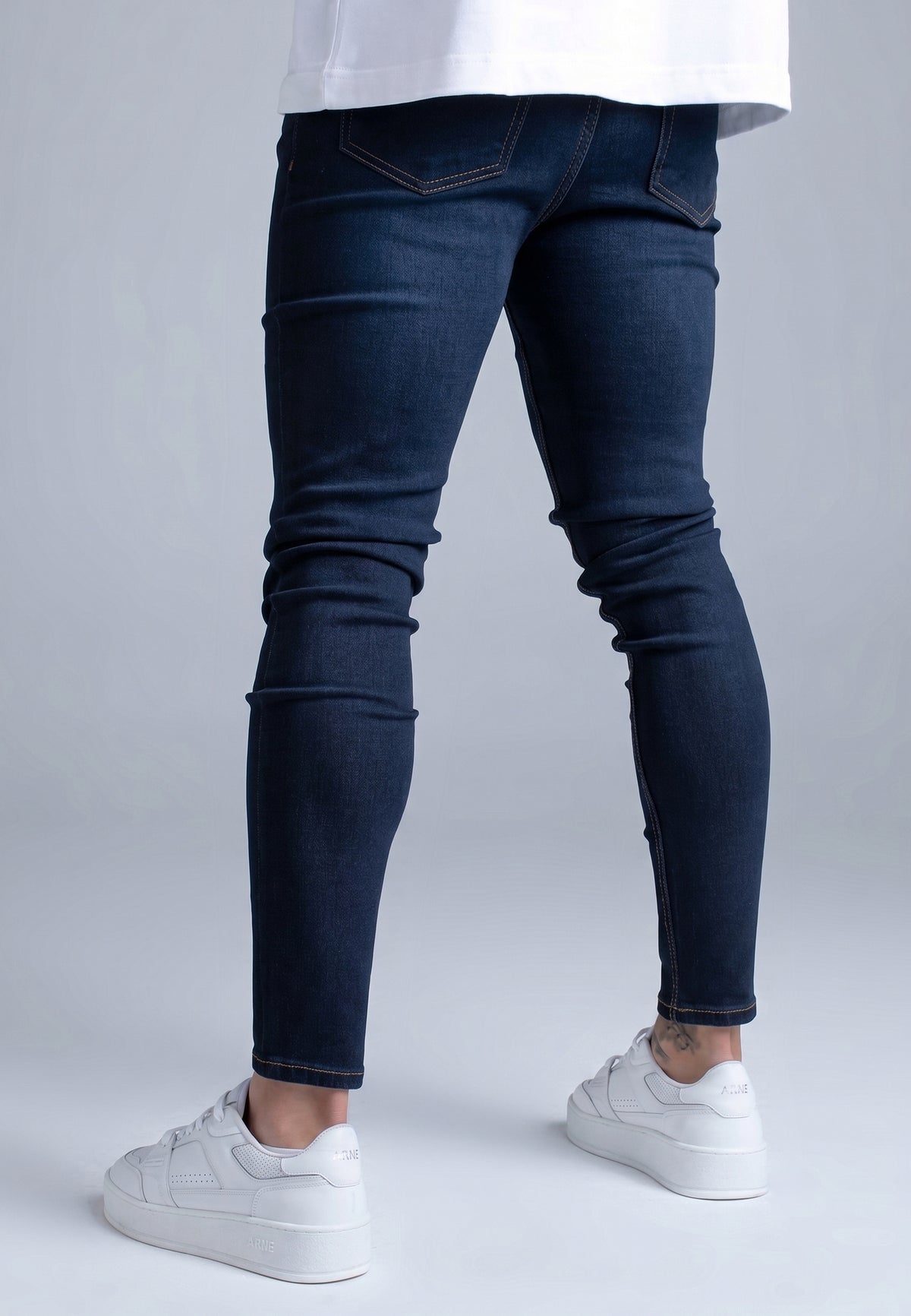 Washed Indigo Blue Skinny Jeans (4)