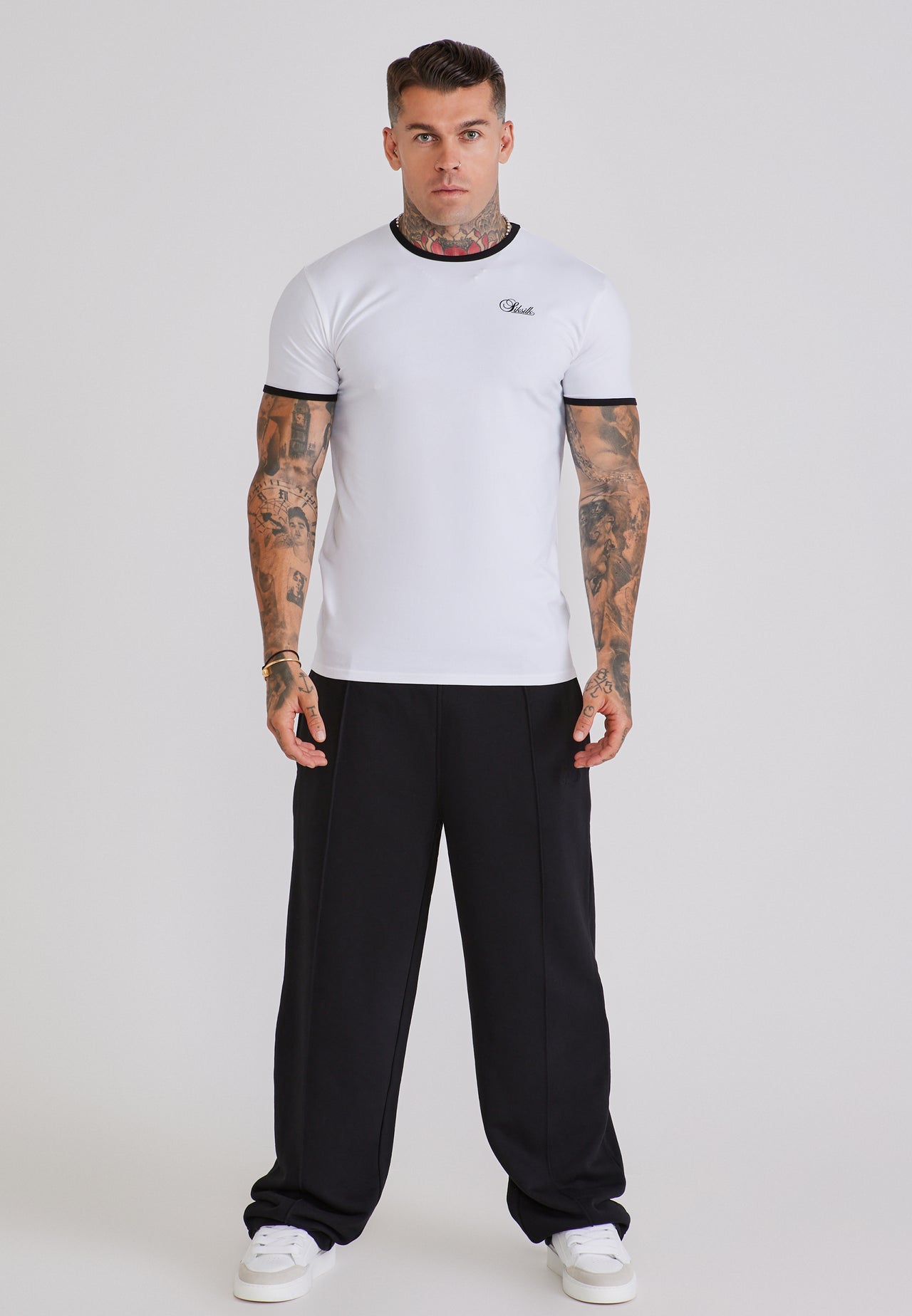 White and Black Ringer T-Shirt (2)