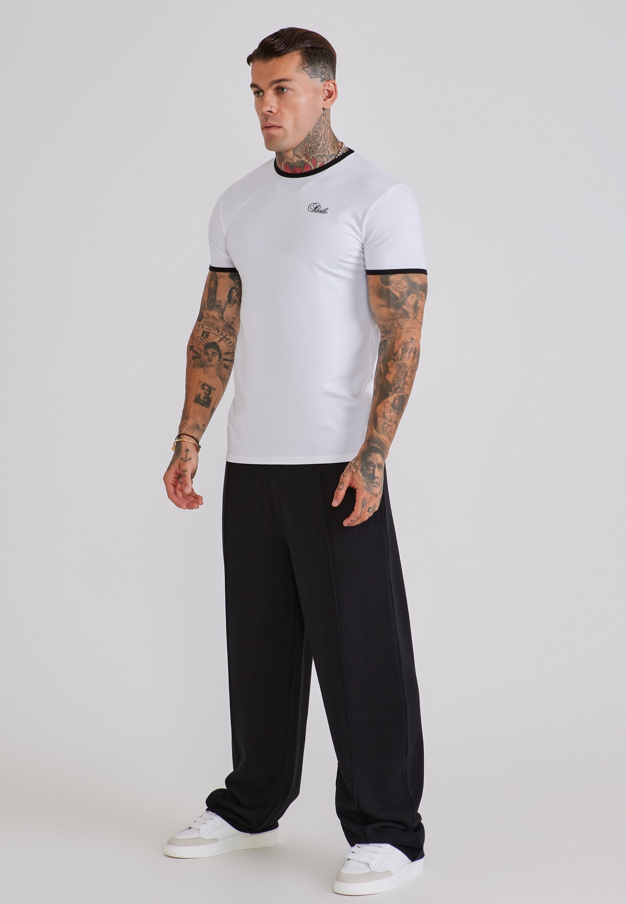 White and Black Ringer T-Shirt (3)