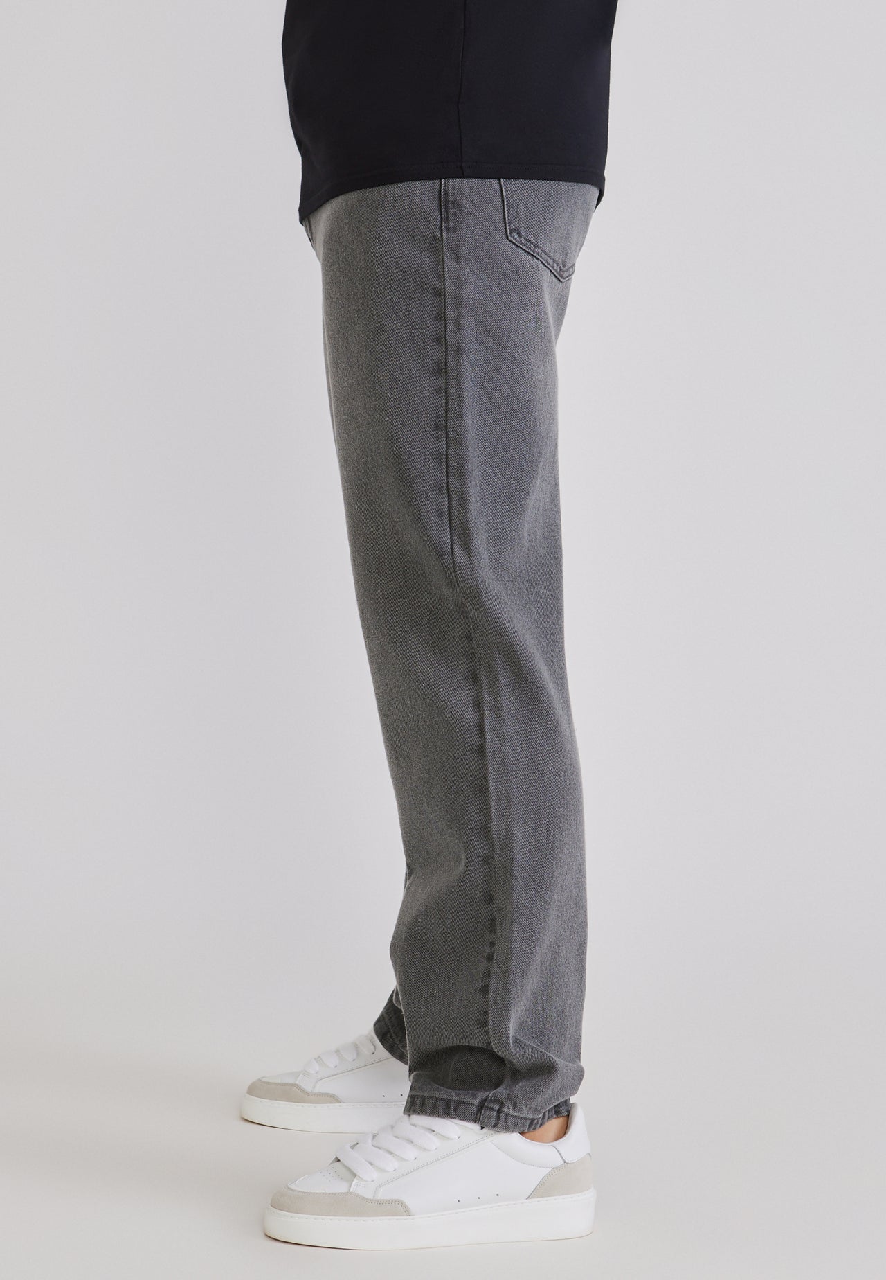 Washed Dark Grey Straight Fit Jeans (3)