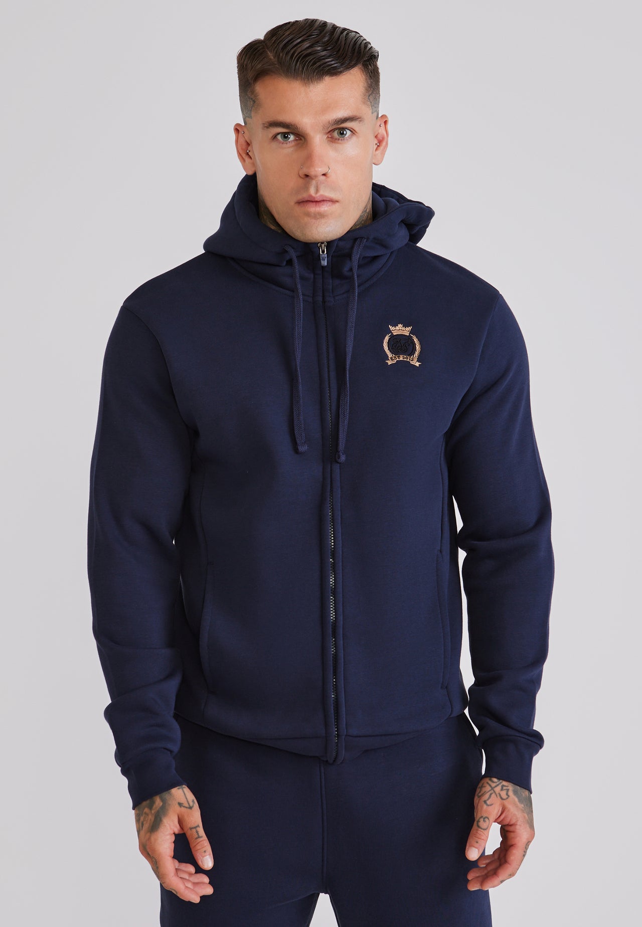 Navy Essentials Full Zip Hoodie