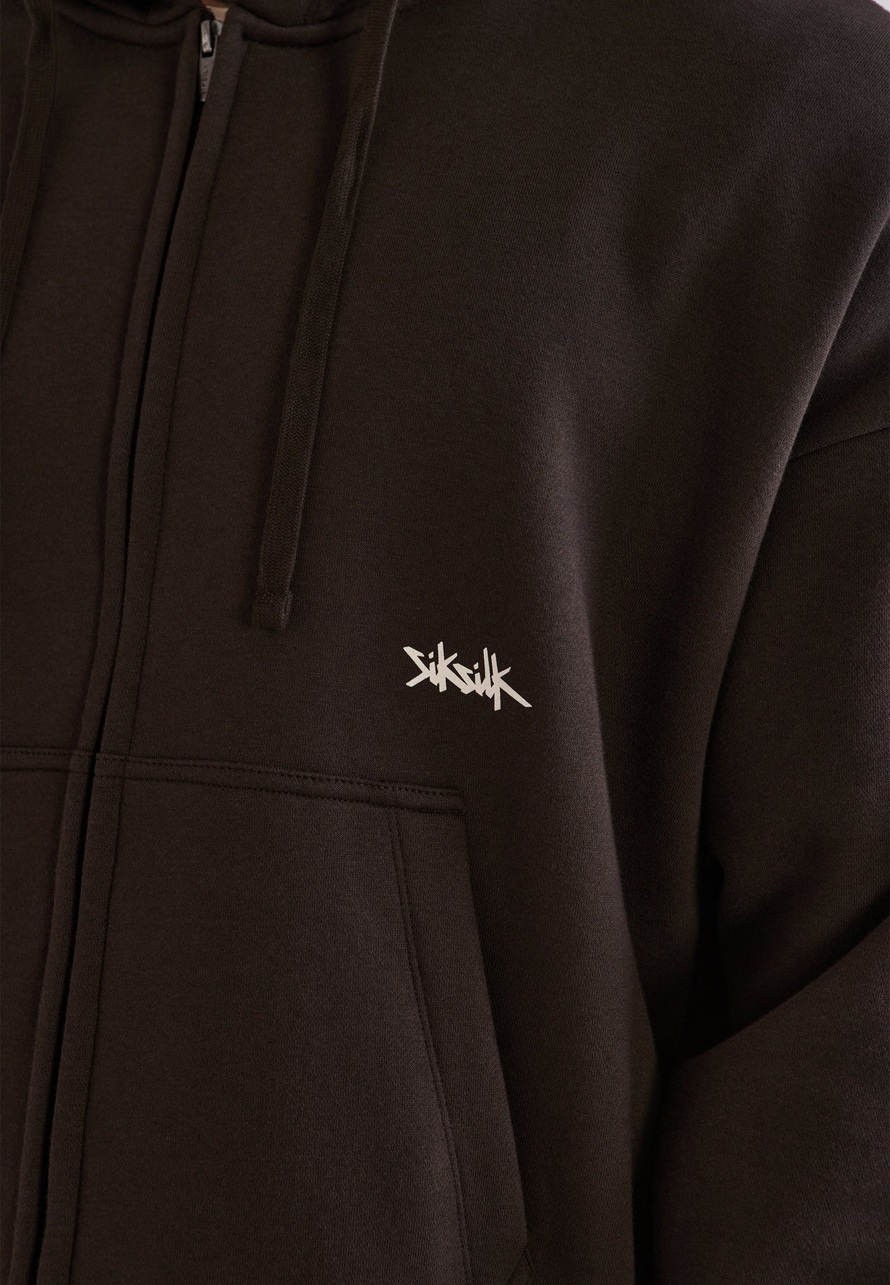 Brown Essentials Full Zip Hoodie (1)
