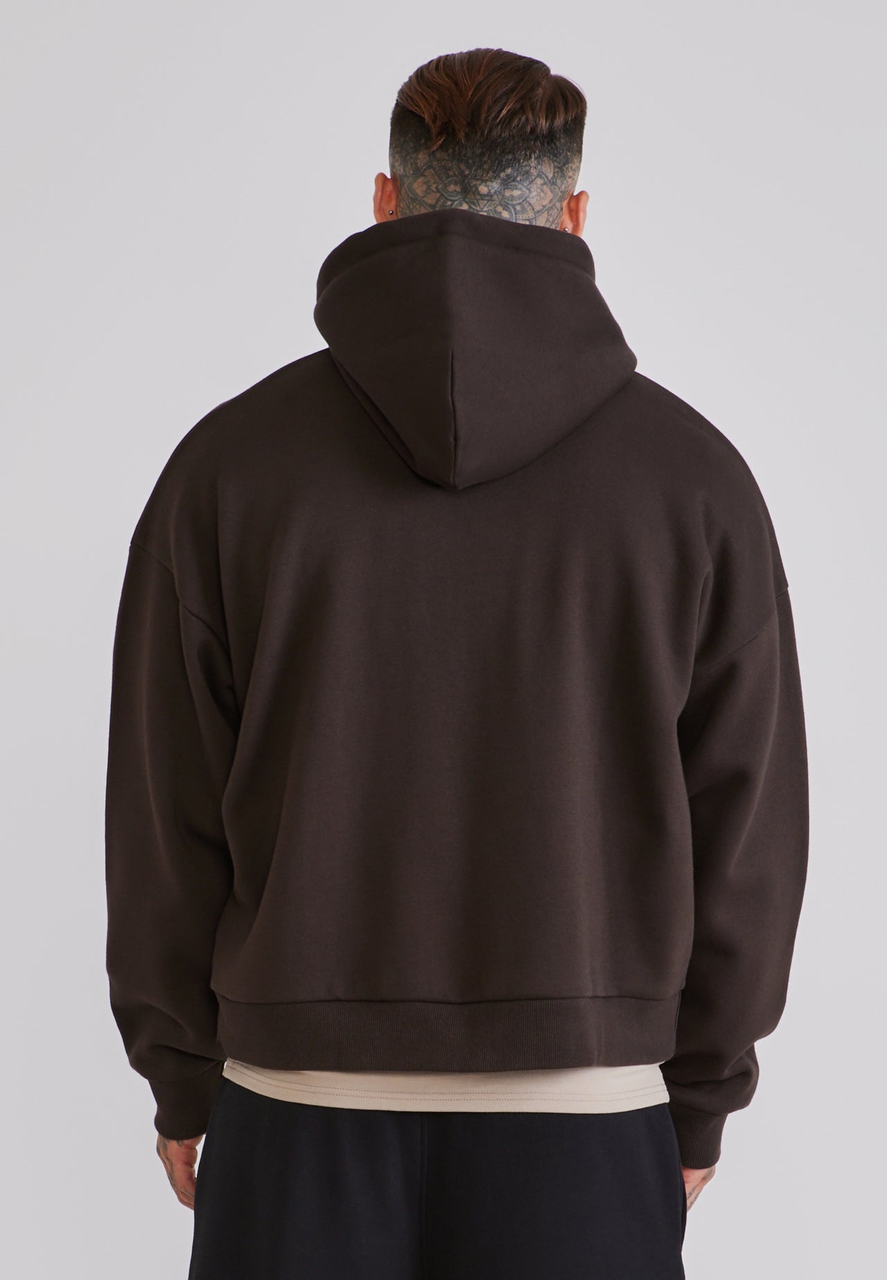 Brown Essentials Full Zip Hoodie (4)