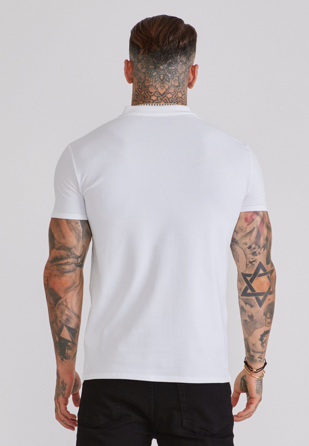White Zip Polo T-Shirt (4)