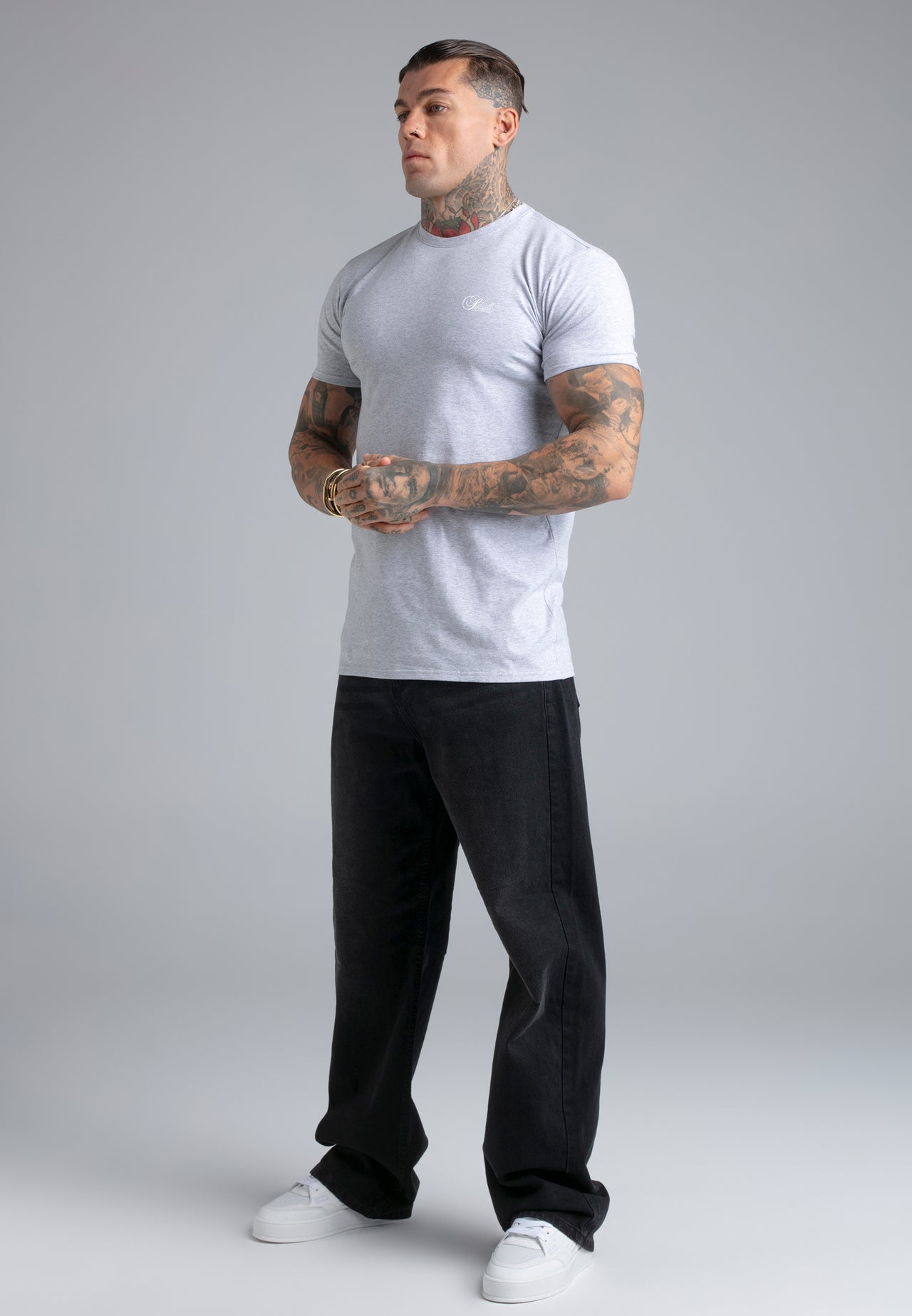 Grey Marl Essentials T-Shirt (3)
