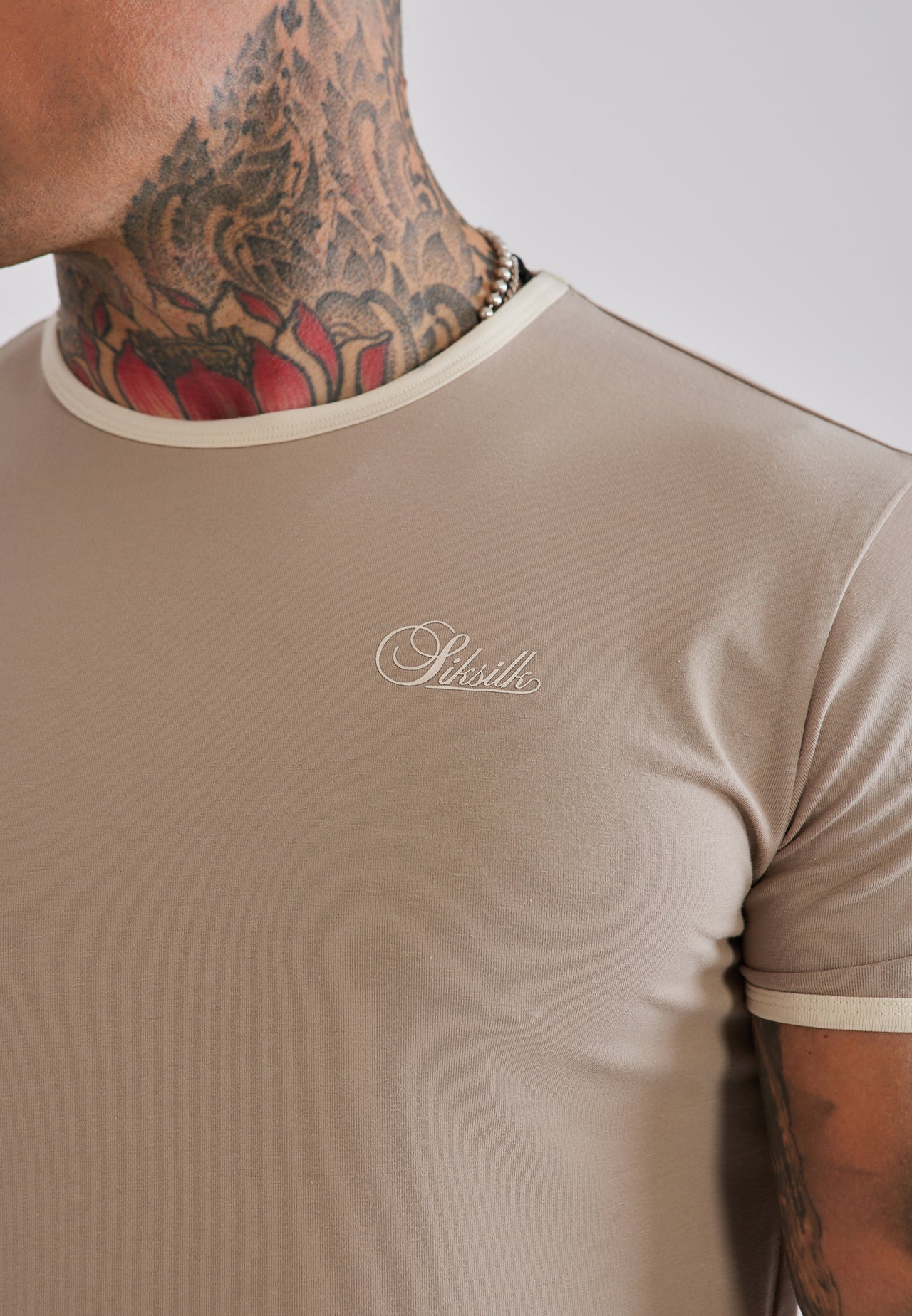 Stone and Ecru Ringer T-Shirt (1)