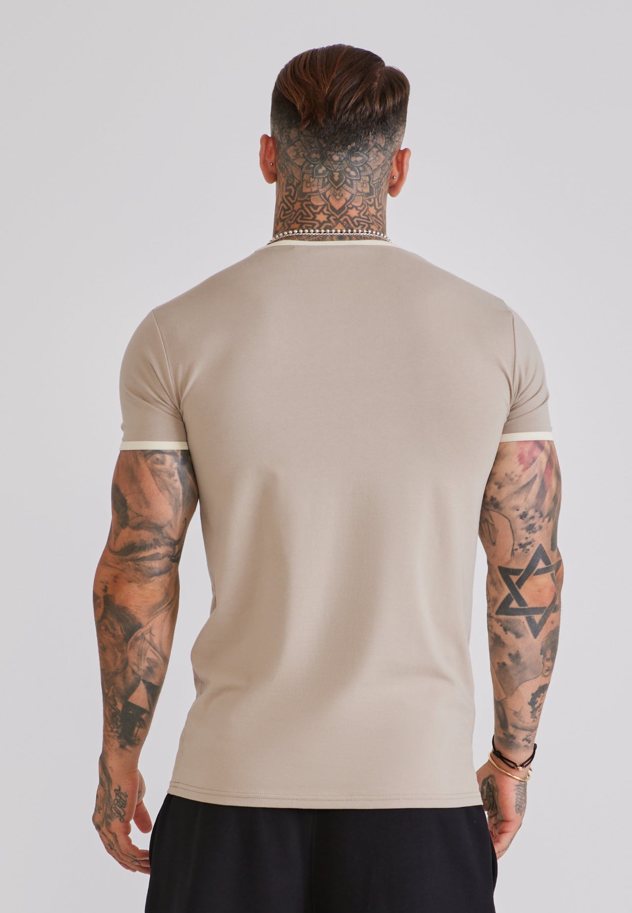 Stone and Ecru Ringer T-Shirt (4)