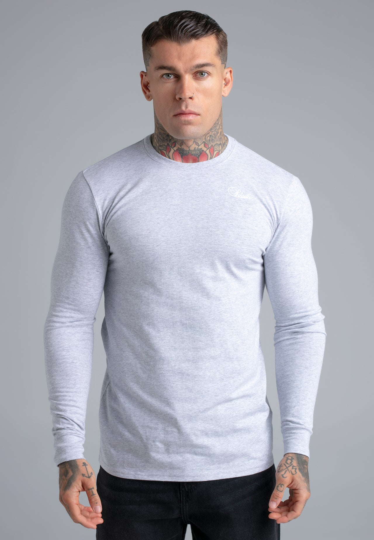 Grey Marl Essentials LS T-Shirt