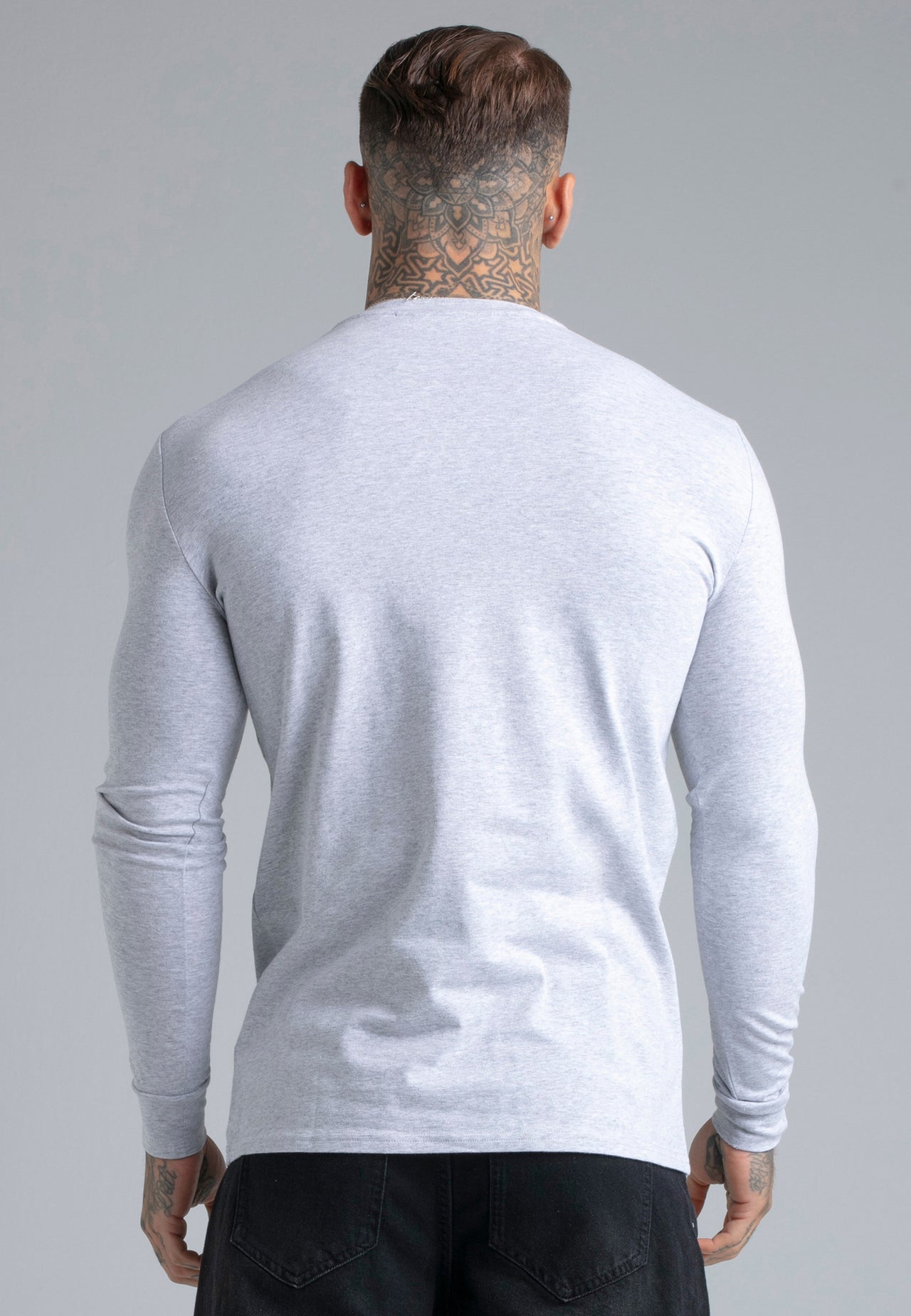 Grey Marl Essentials LS T-Shirt (1)