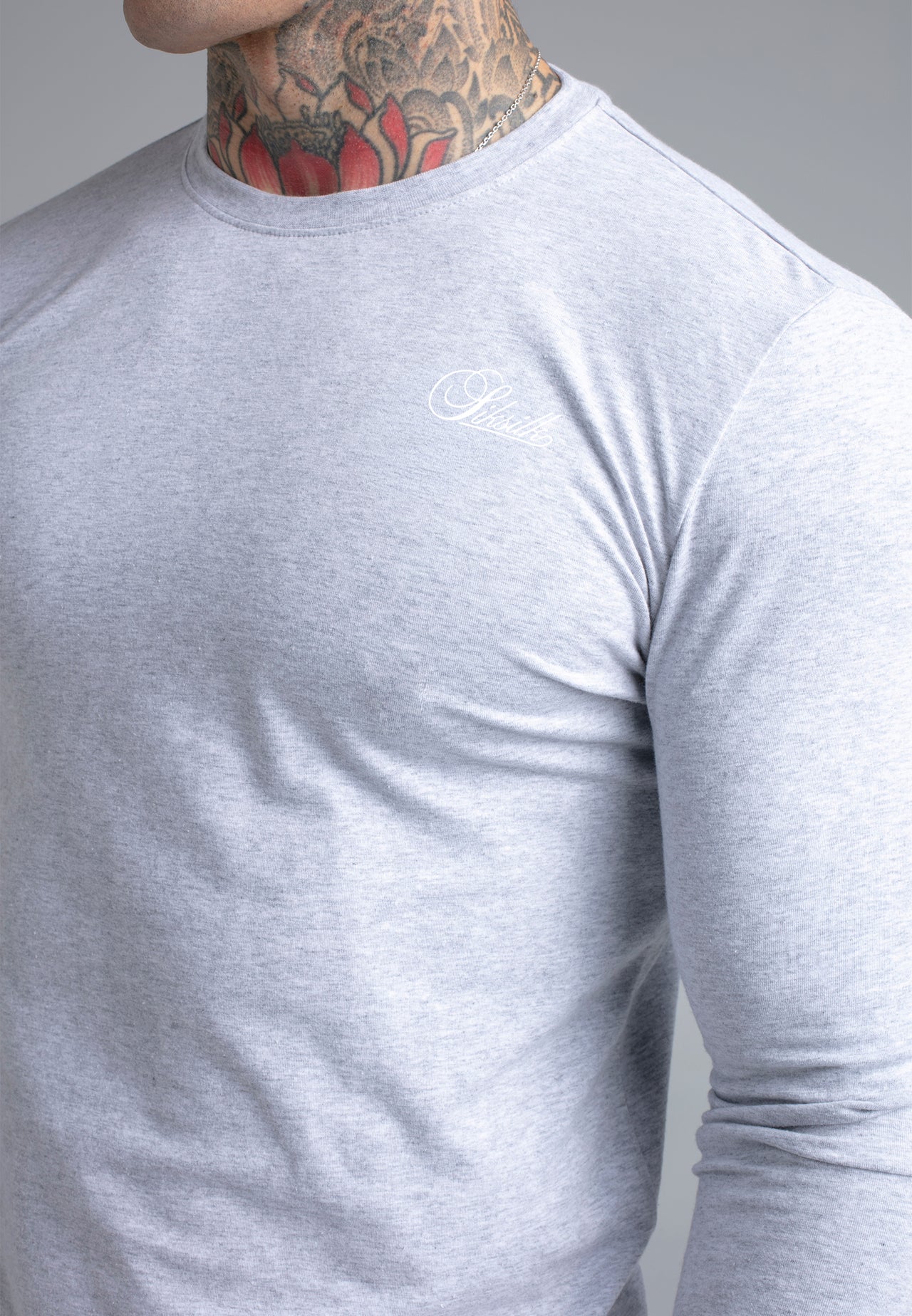 Grey Marl Essentials LS T-Shirt (3)