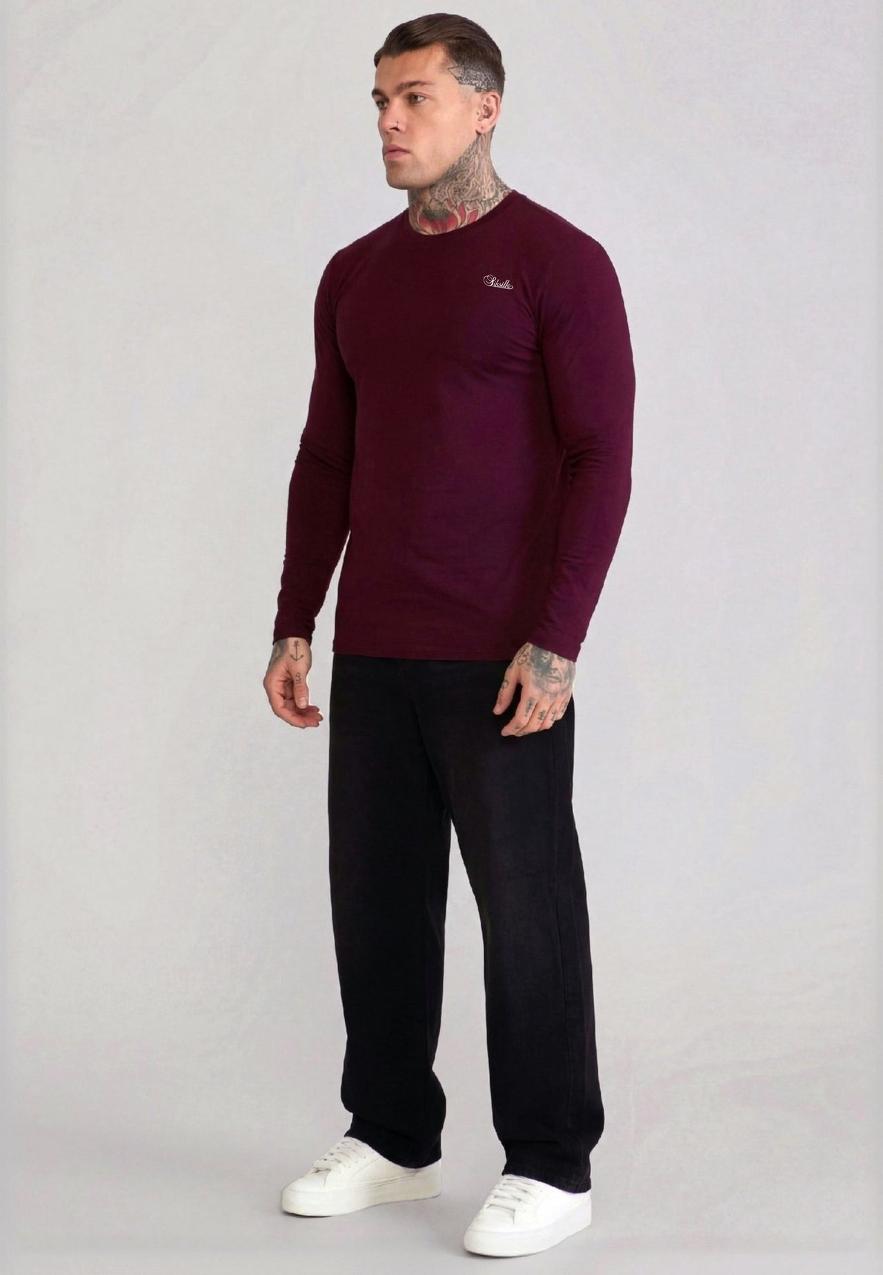 Burgundy Essentials LS T-Shirt (4)