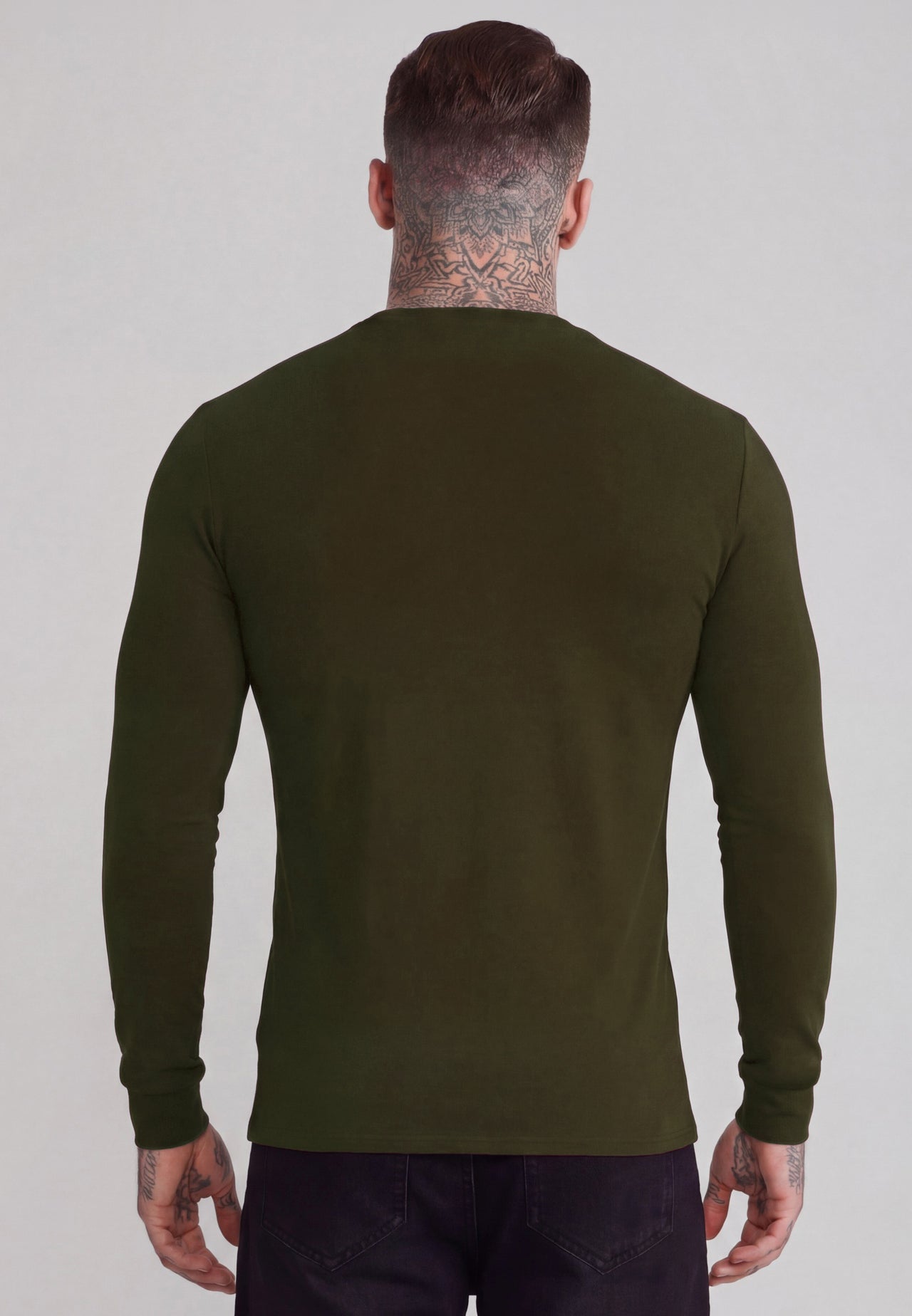 Khaki Green Essentials LS T-Shirt (1)