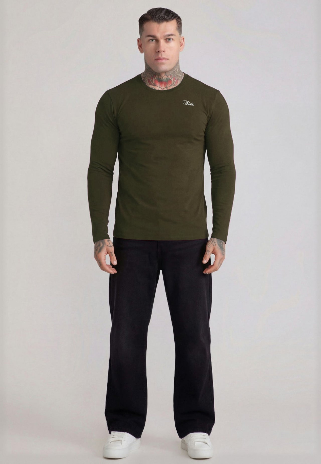 Khaki Green Essentials LS T-Shirt (2)