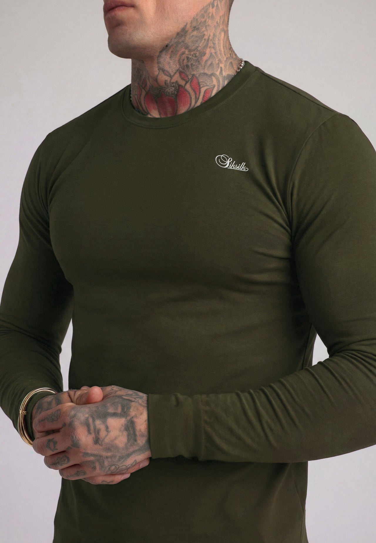 Khaki Green Essentials LS T-Shirt (3)