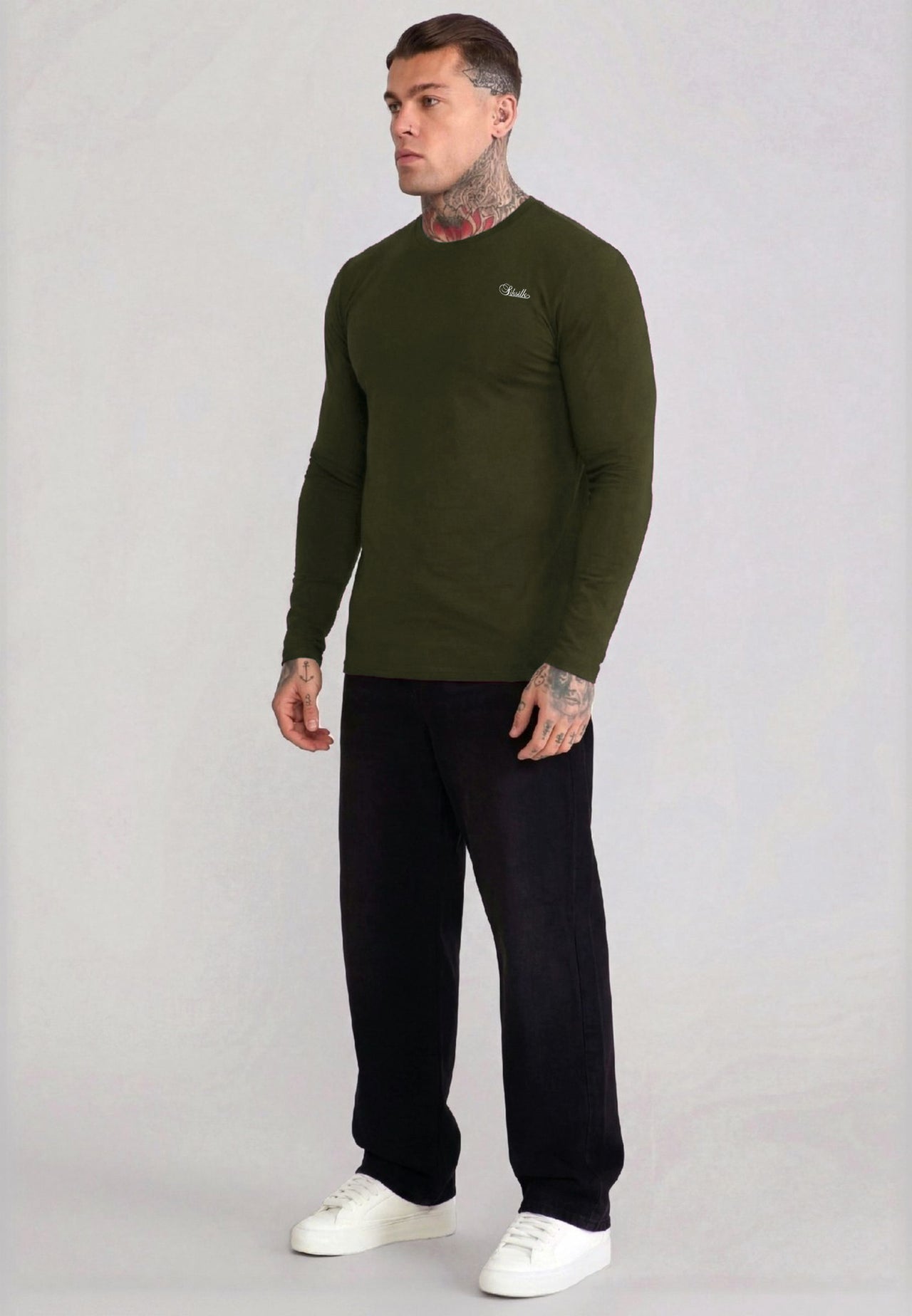 Khaki Green Essentials LS T-Shirt (4)