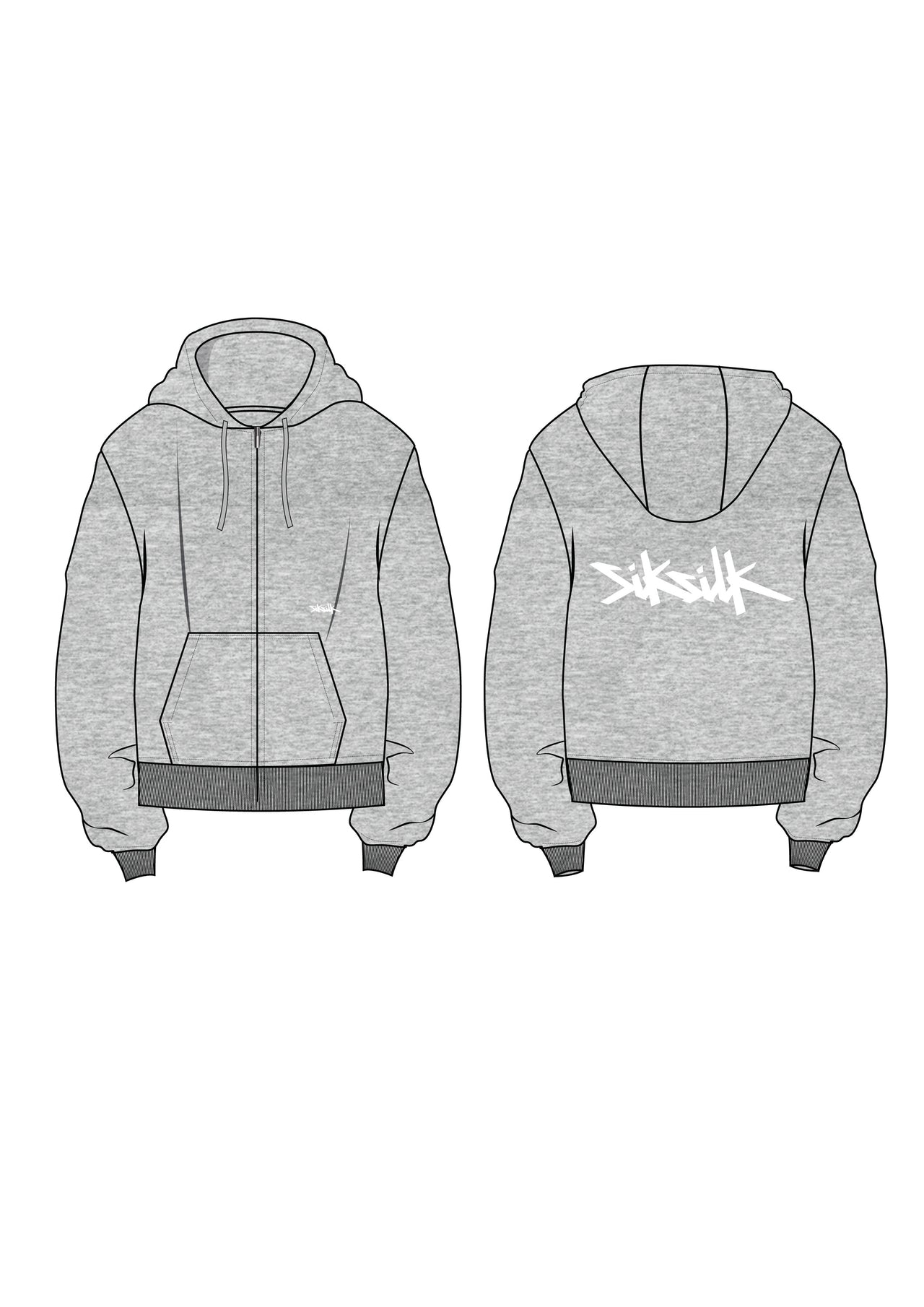 Grey Marl Full Zip Hoodie