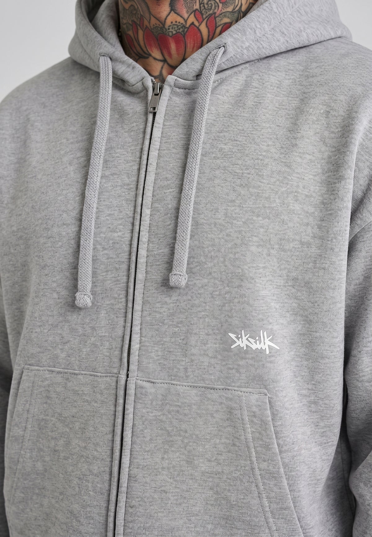 Grey Marl Full Zip Hoodie (2)