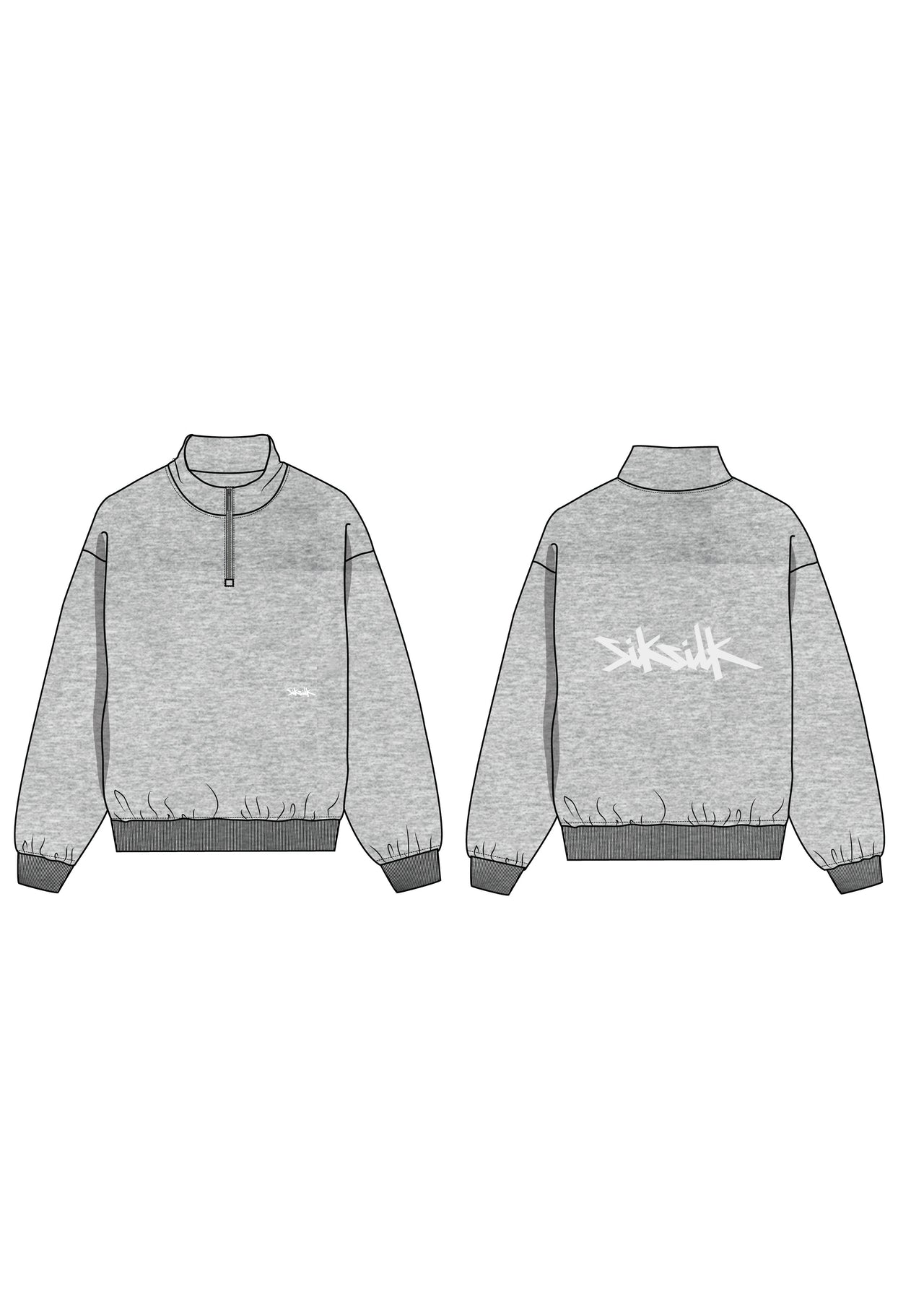 Grey Marl Quarter Zip Sweater