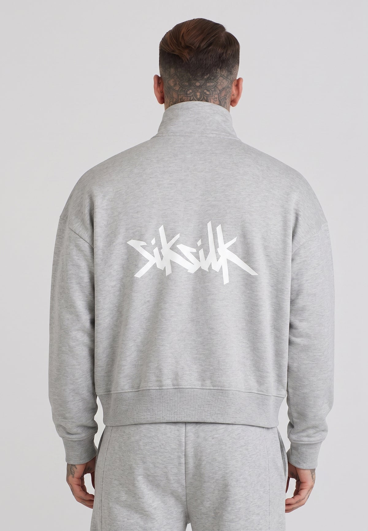 Grey Marl Quarter Zip Sweater (1)