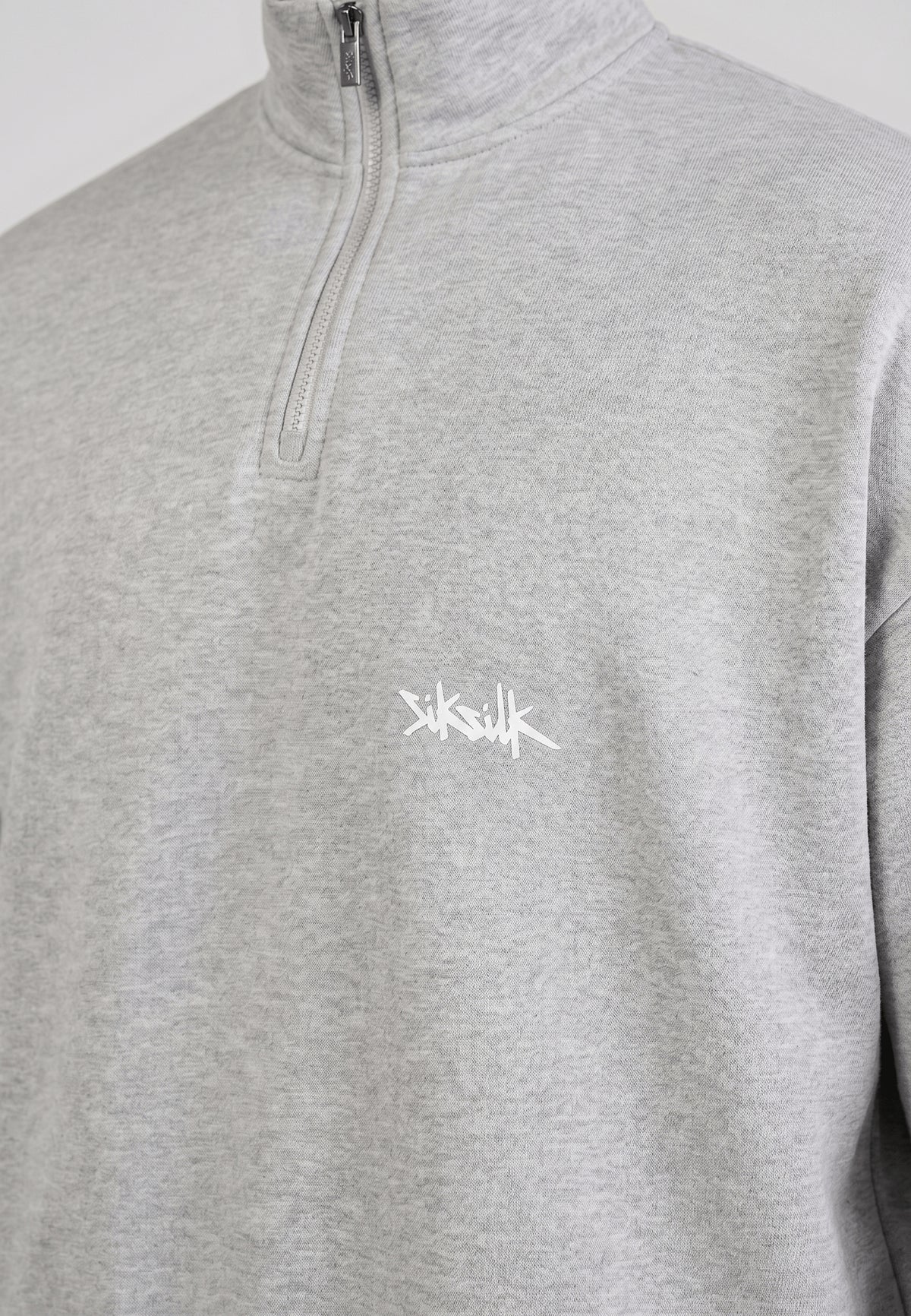 Grey Marl Quarter Zip Sweater (2)