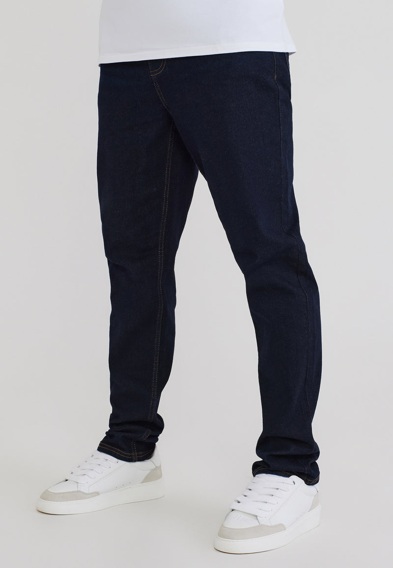 Washed Indigo Blue Slim Fit Jeans