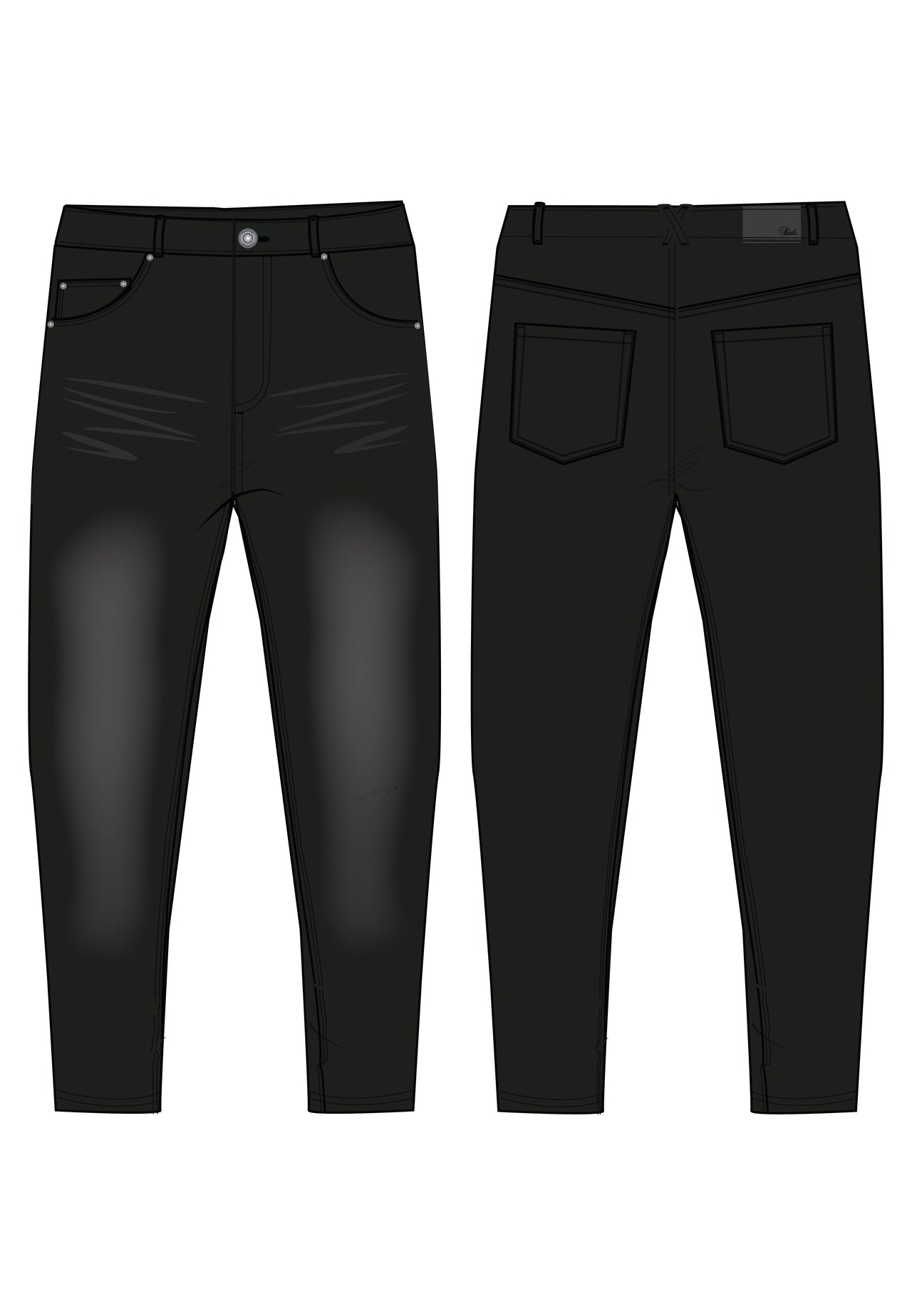 Black Tapered Fit Jeans