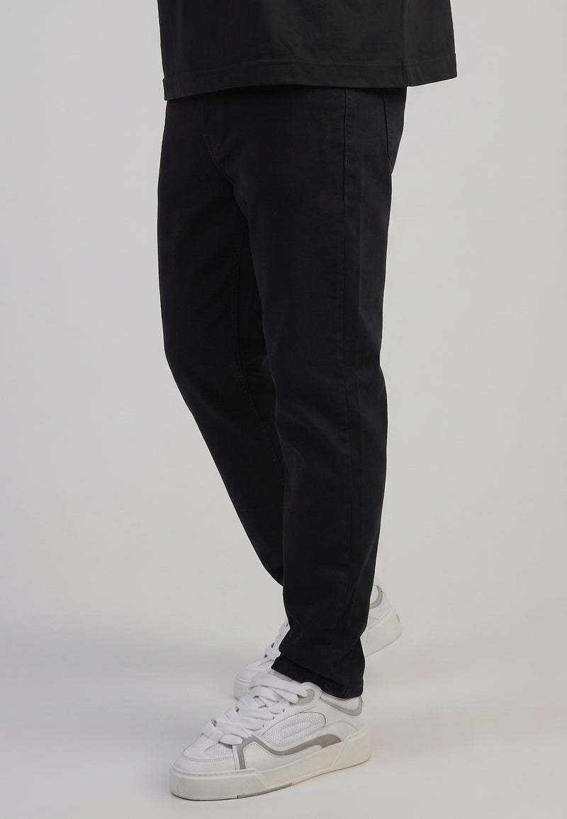 Black Tapered Fit Jeans