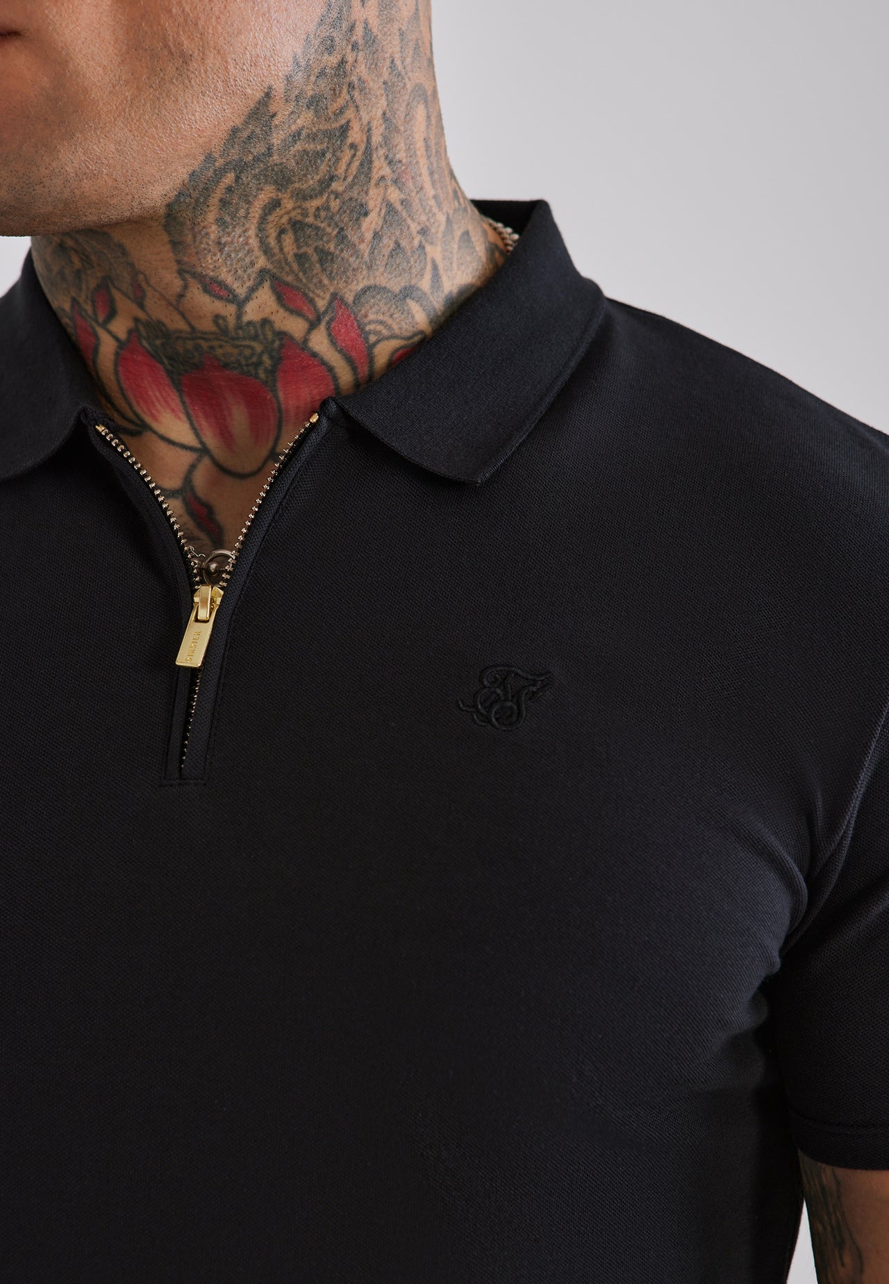 Black Zip Polo T-Shirt (1)