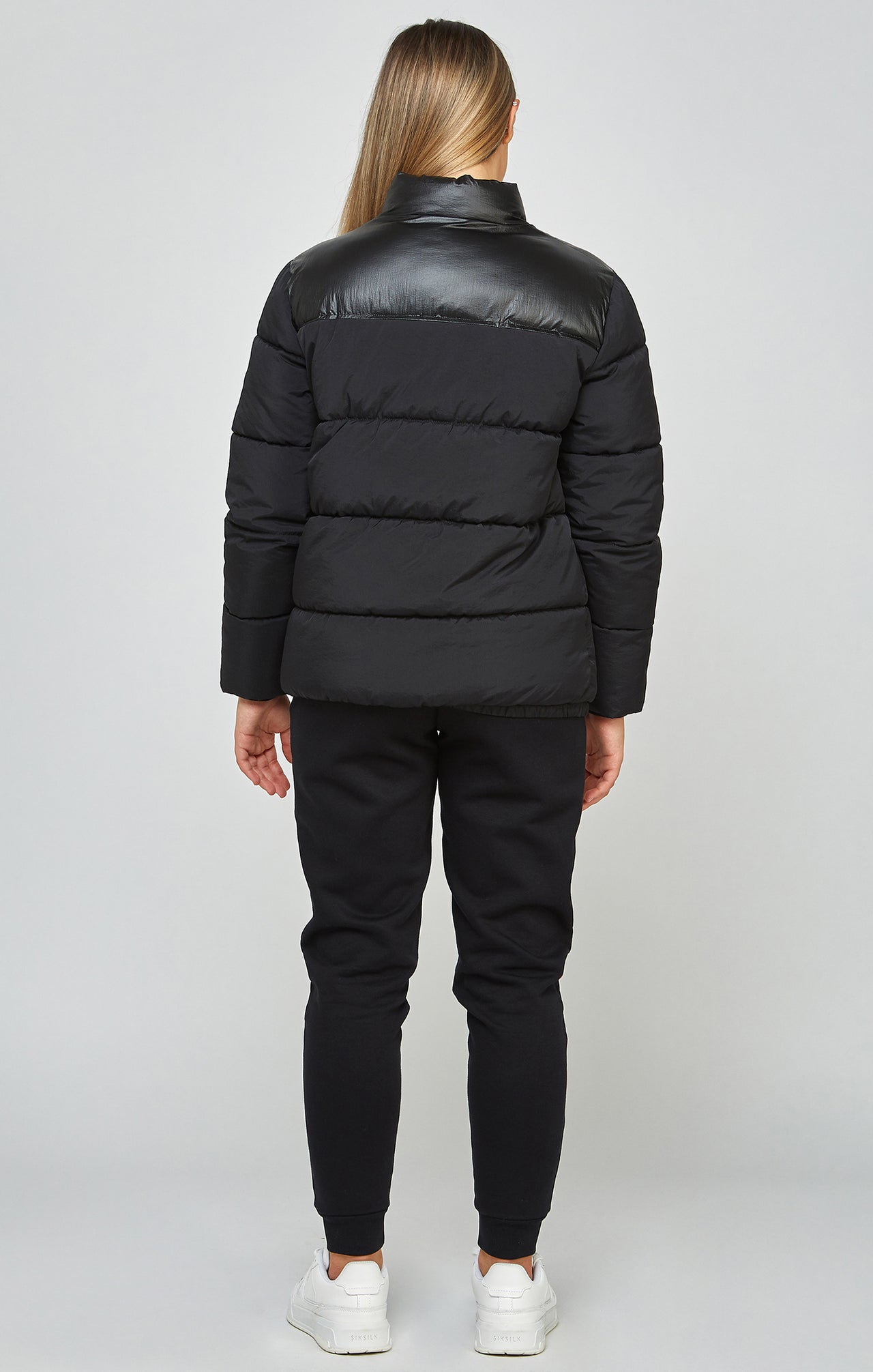 Girls Black Zip Through Bubble Jacket (4)