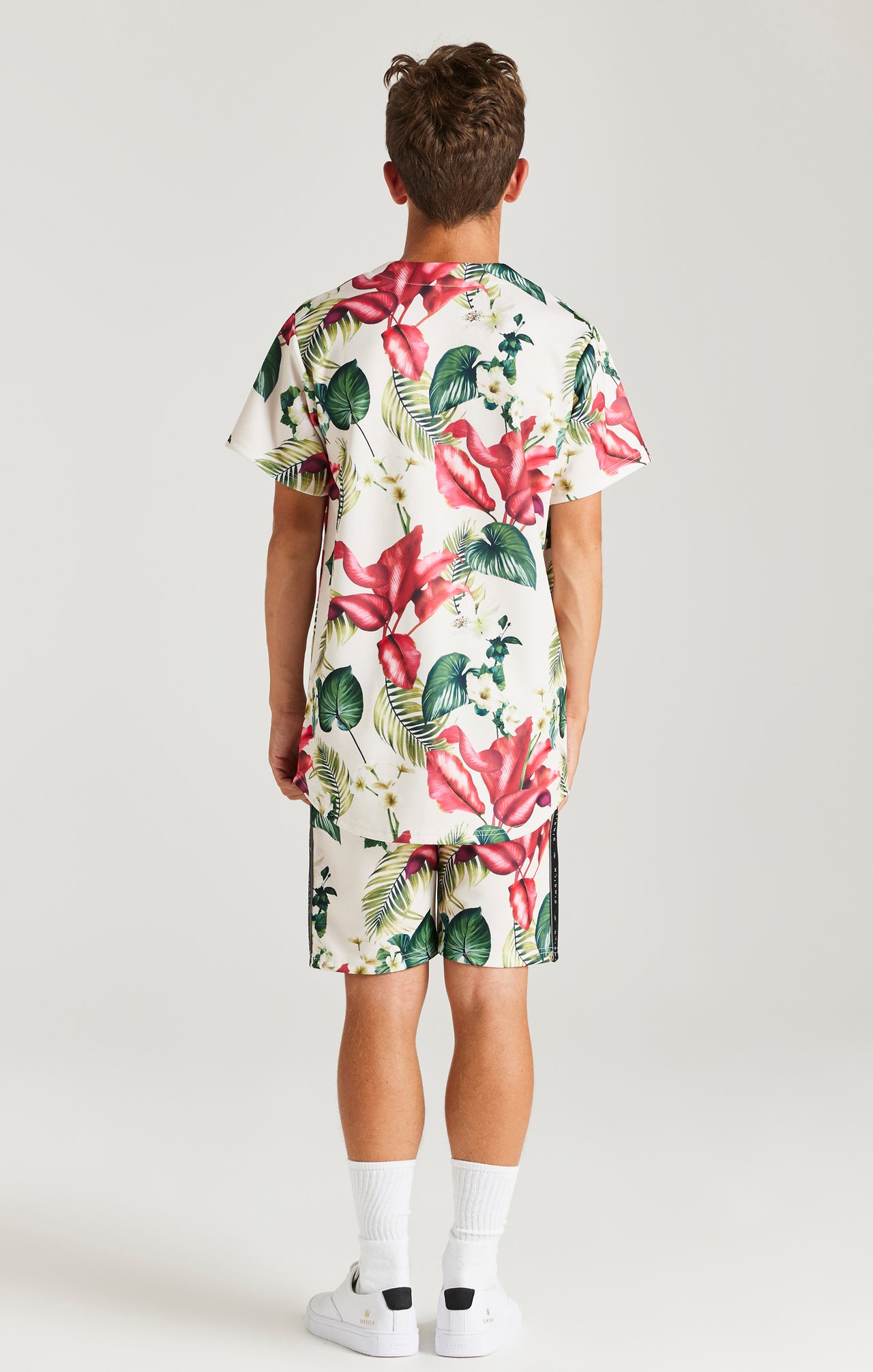 SikSilk Retro Tropics Baseball Jersey - Ecru (4)