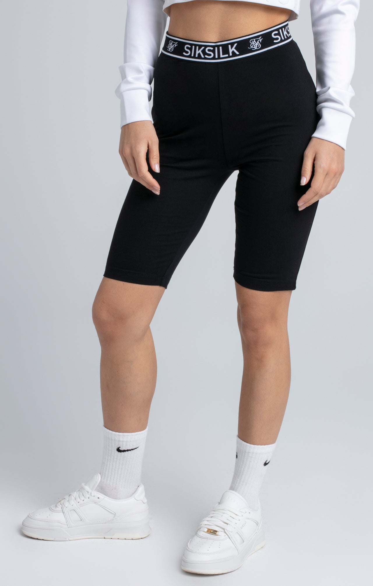 Black Essential Tape Cycle Shorts