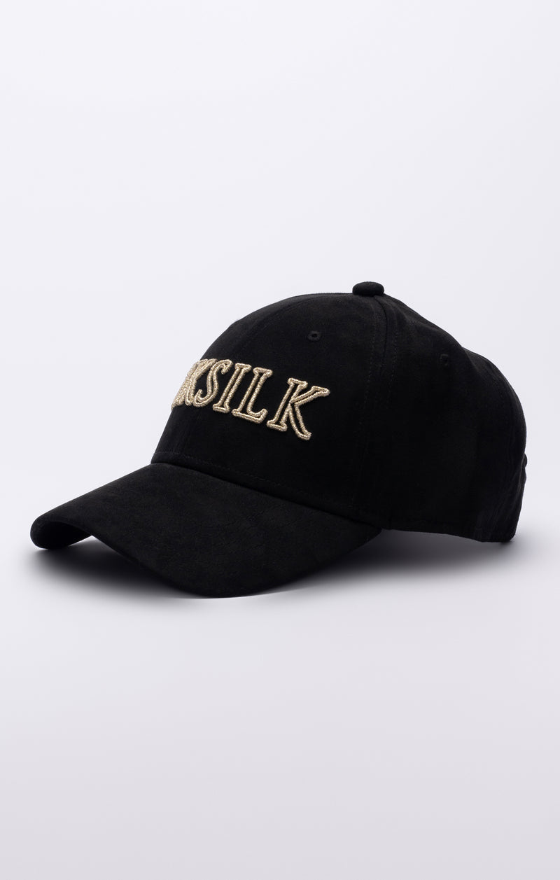 Black Faux Suede Baseball Cap
