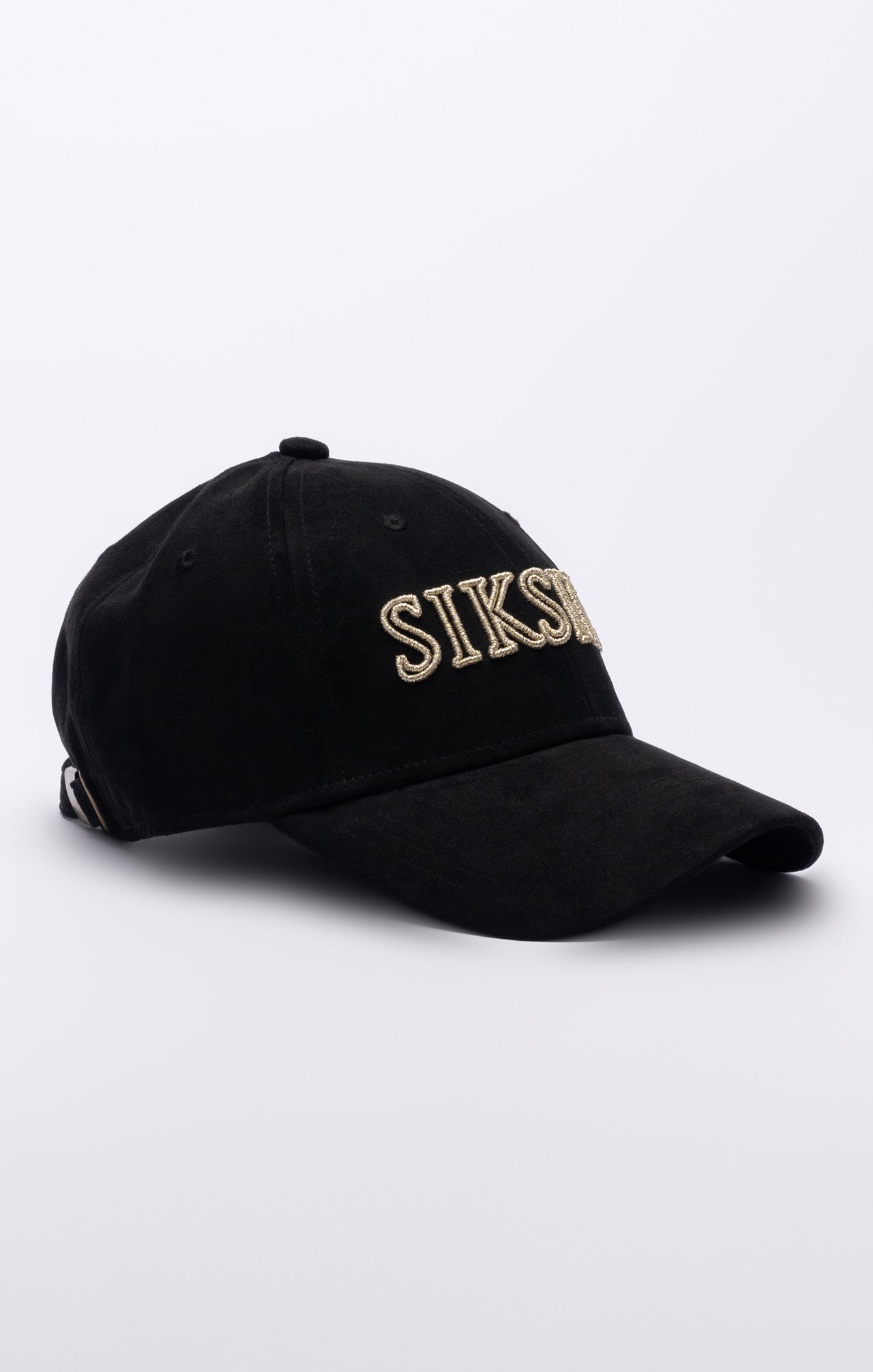 Black Faux Suede Baseball Cap (1)