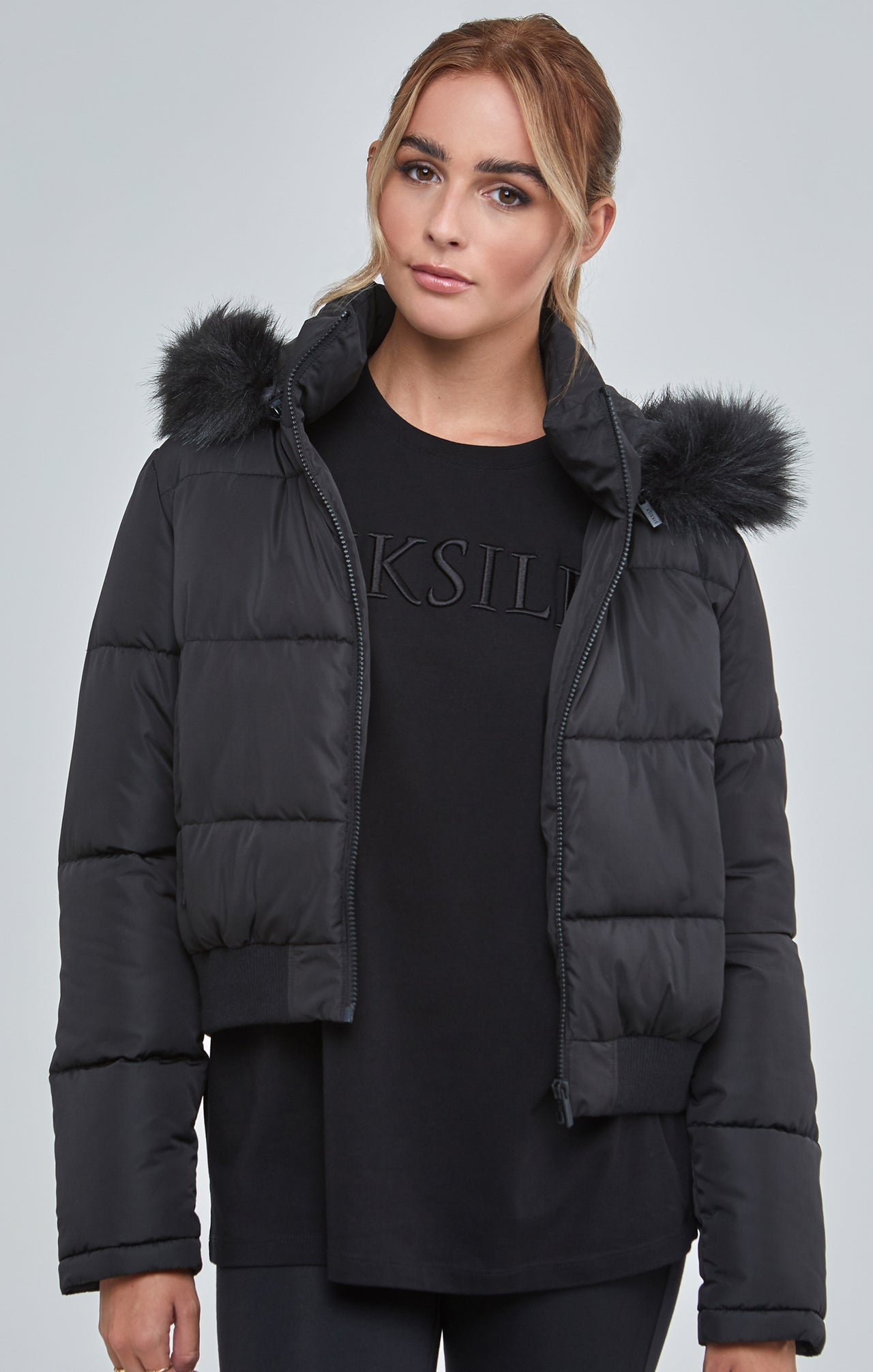 Black Cropped Parka