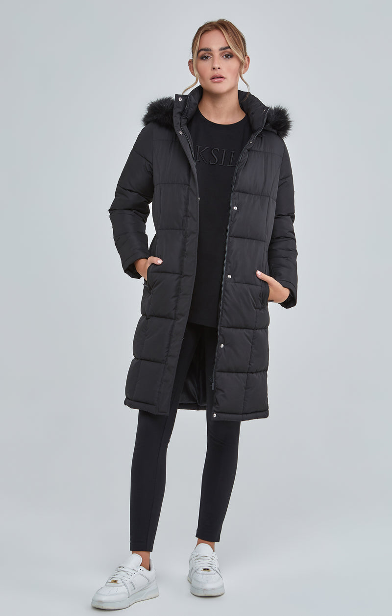 Black Longline Padded Parka