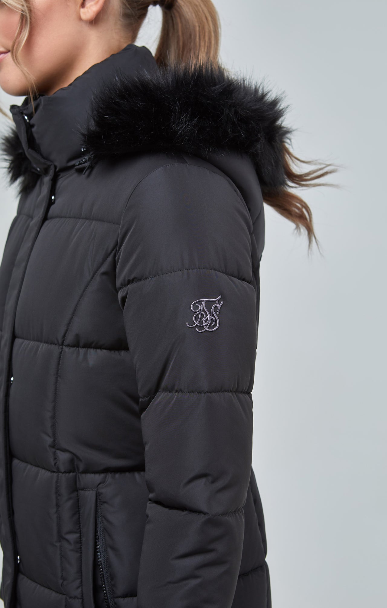 Black Longline Padded Parka (2)