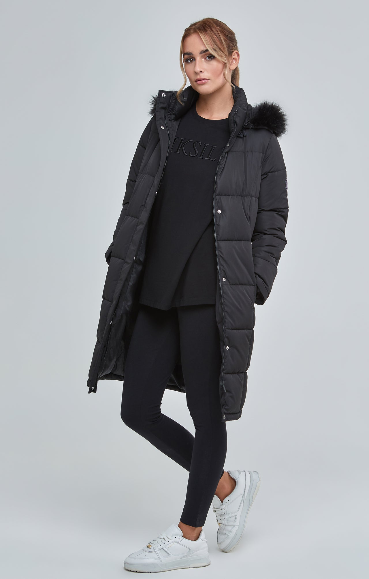 Black Longline Padded Parka (3)