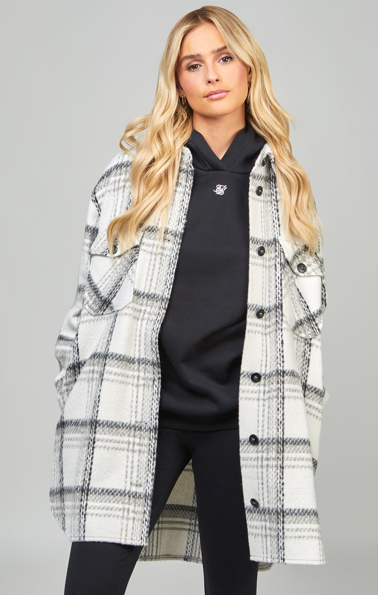 Black Checked Shacket (5)