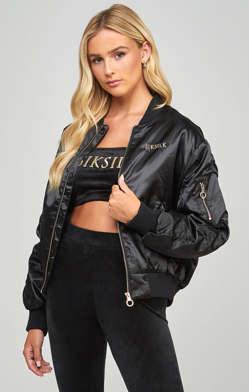 High Shine Oversized Bomber Jacket