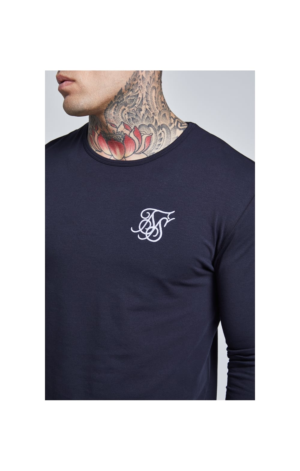 Navy Long Sleeve Muscle Fit T-Shirt (1)