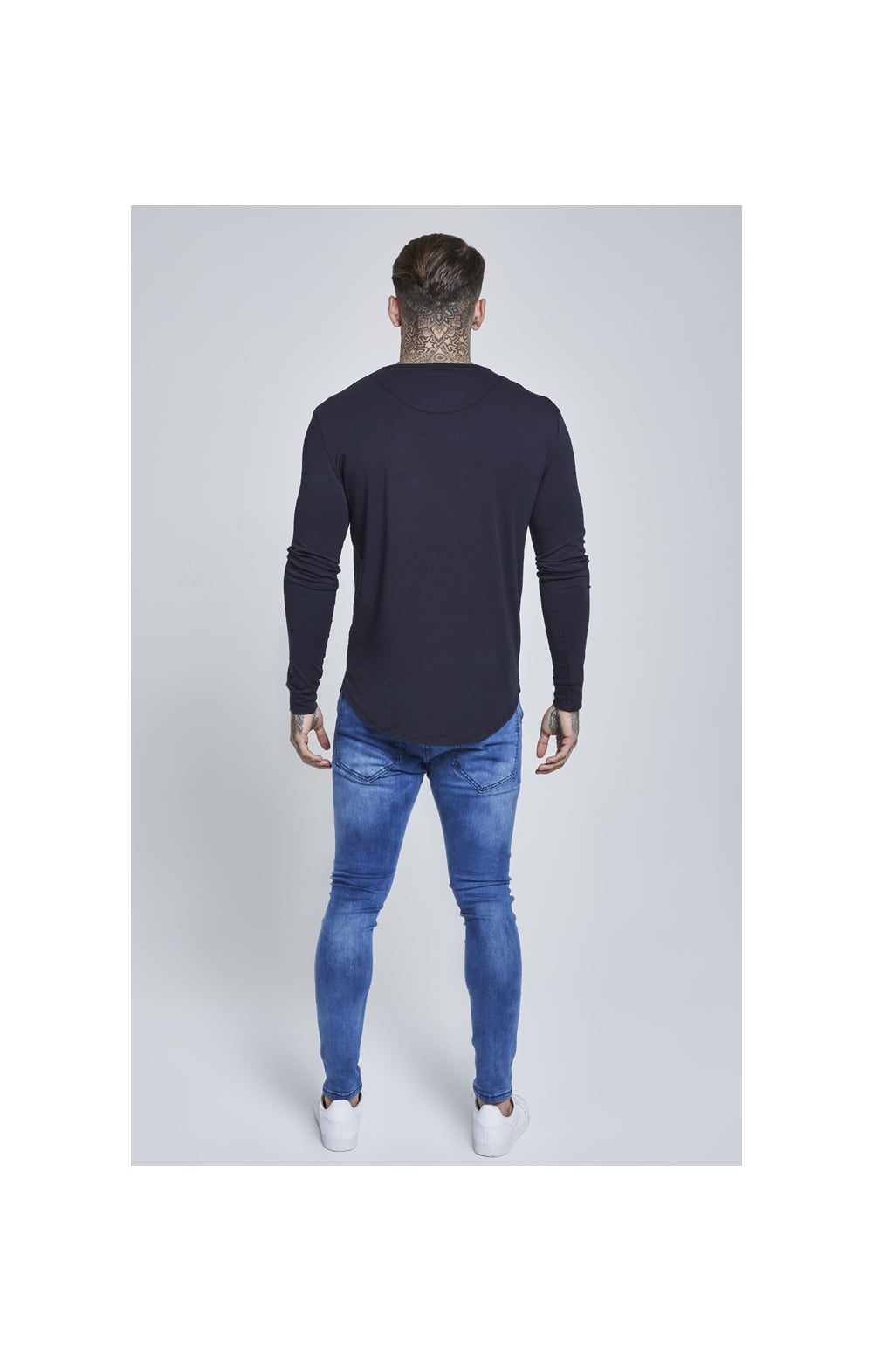 Navy Long Sleeve Muscle Fit T-Shirt (4)