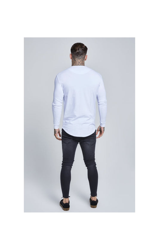White Long Sleeve Muscle Fit T-Shirt