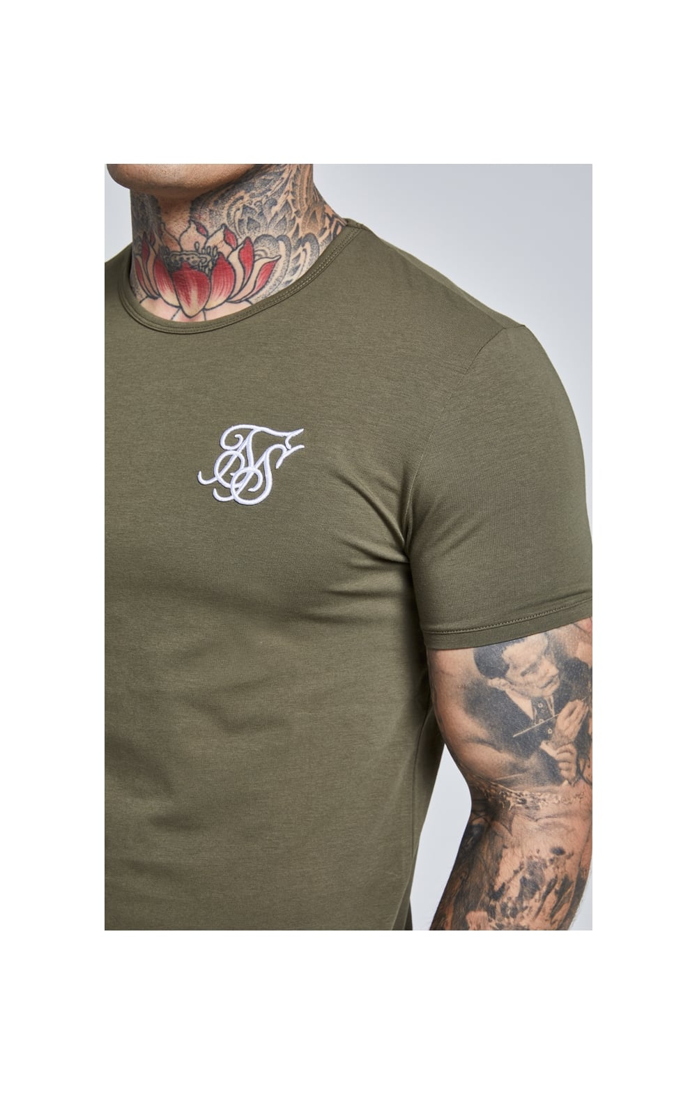 Khaki Short Sleeve Muscle Fit T-Shirt (2)